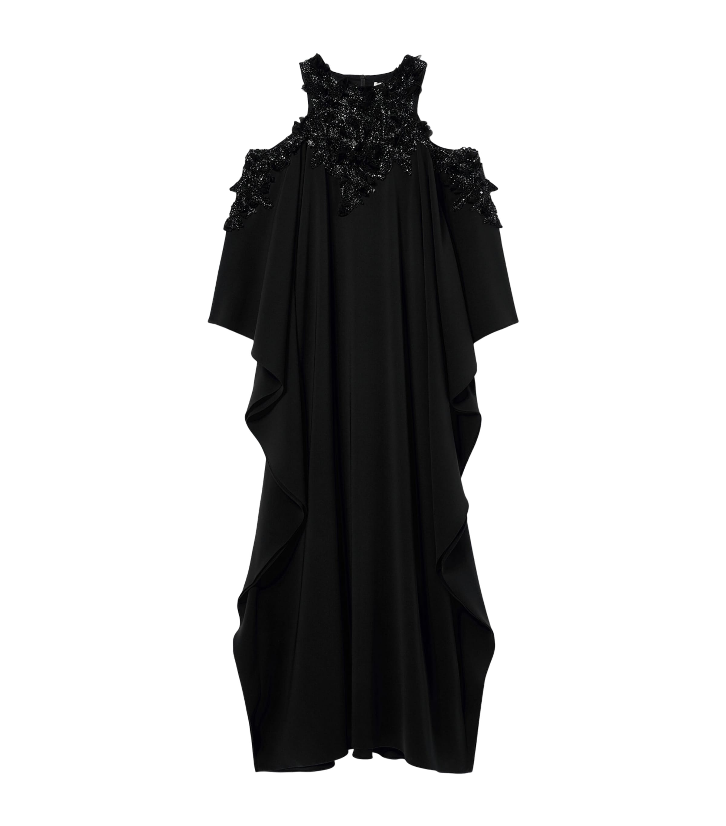 Marina Rinaldi Womens x Tony Ward Embellished Cut-Out Maxi Dress Black