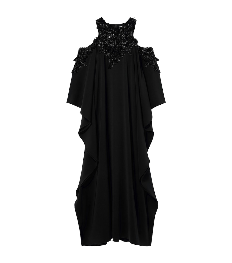 Marina Rinaldi Womens x Tony Ward Embellished Cut-Out Maxi Dress Black