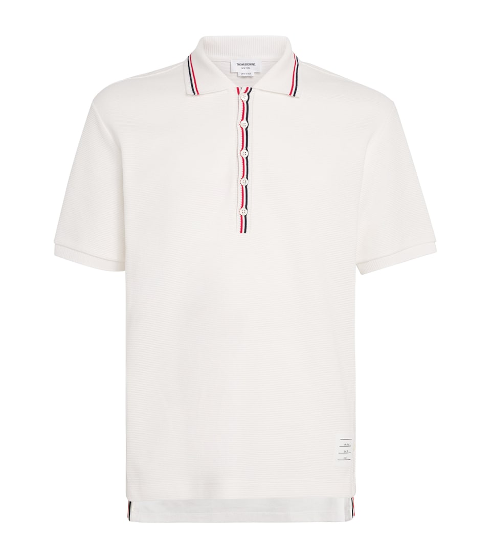 Cotton Rib-Cuff Polo Shirt