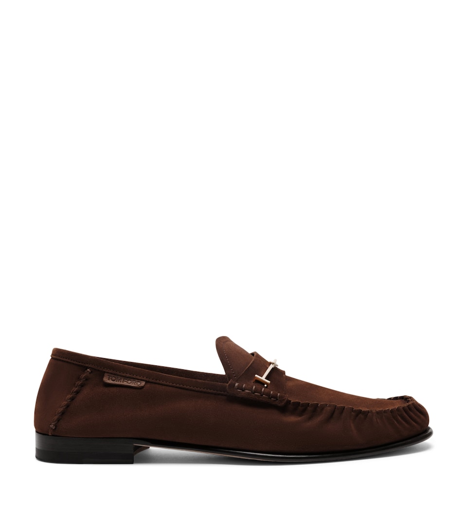 TOM FORD Suede T Penny Loafers Eaq