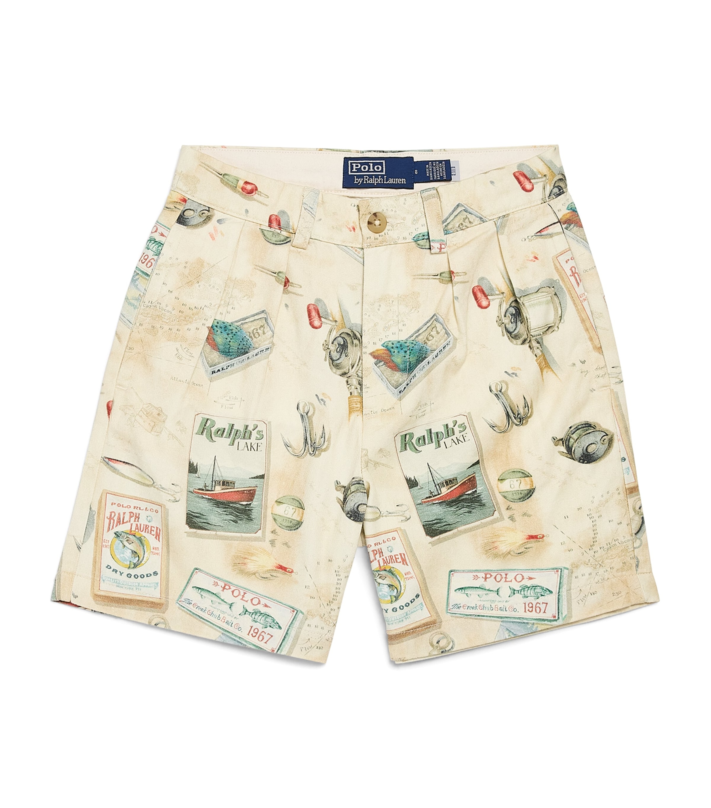 Ralph Lauren Kids Printed Whitman Chino Shorts (6-14 Years) Fisherman Lodge Prnt