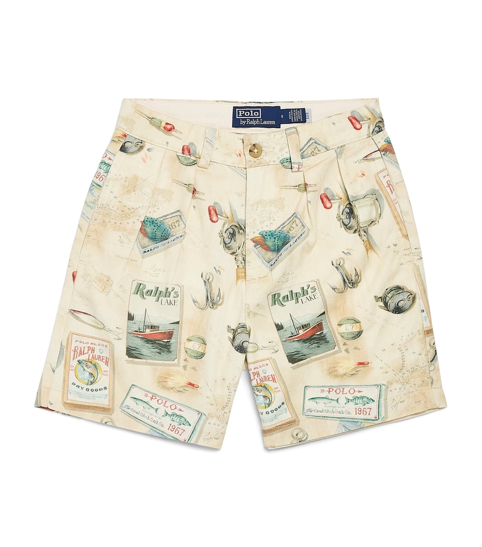 Ralph Lauren Kids Printed Whitman Chino Shorts (6-14 Years) Fisherman Lodge Prnt