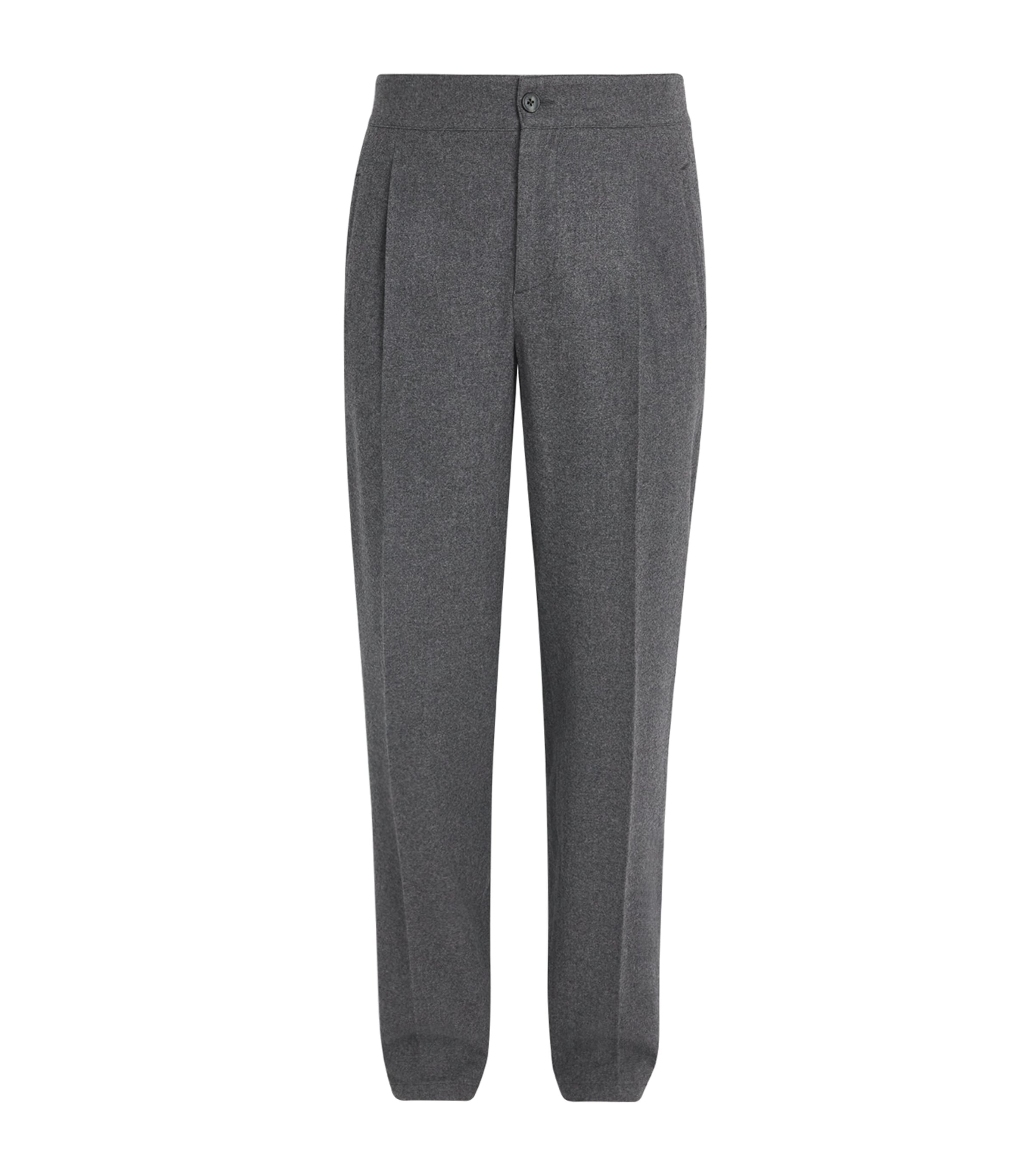 Isaia Mens Wool-Blend Comfort Slim Trousers