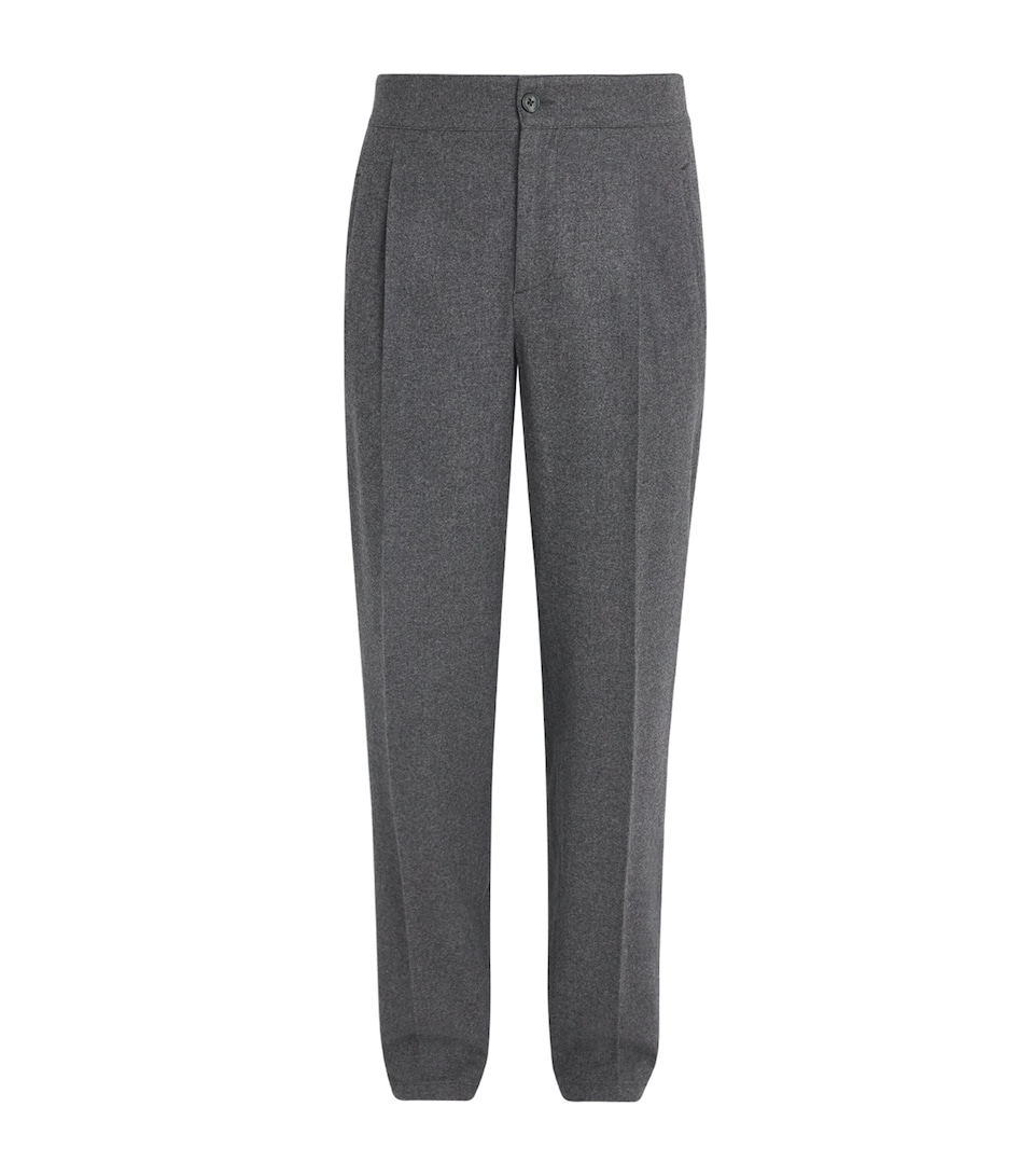 Isaia Mens Wool-Blend Comfort Slim Trousers