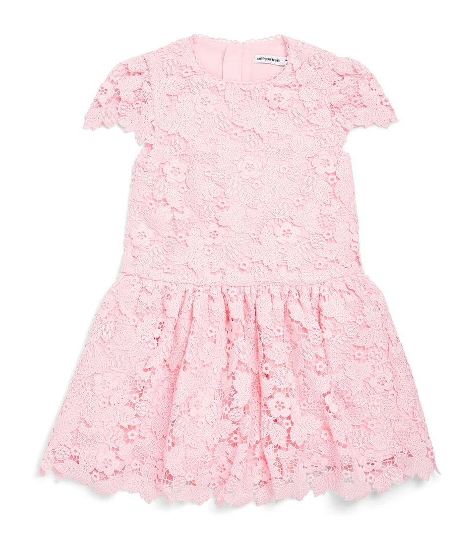 Self-Portrait Kids Lace Floral Dress (3-12 Years) Pink