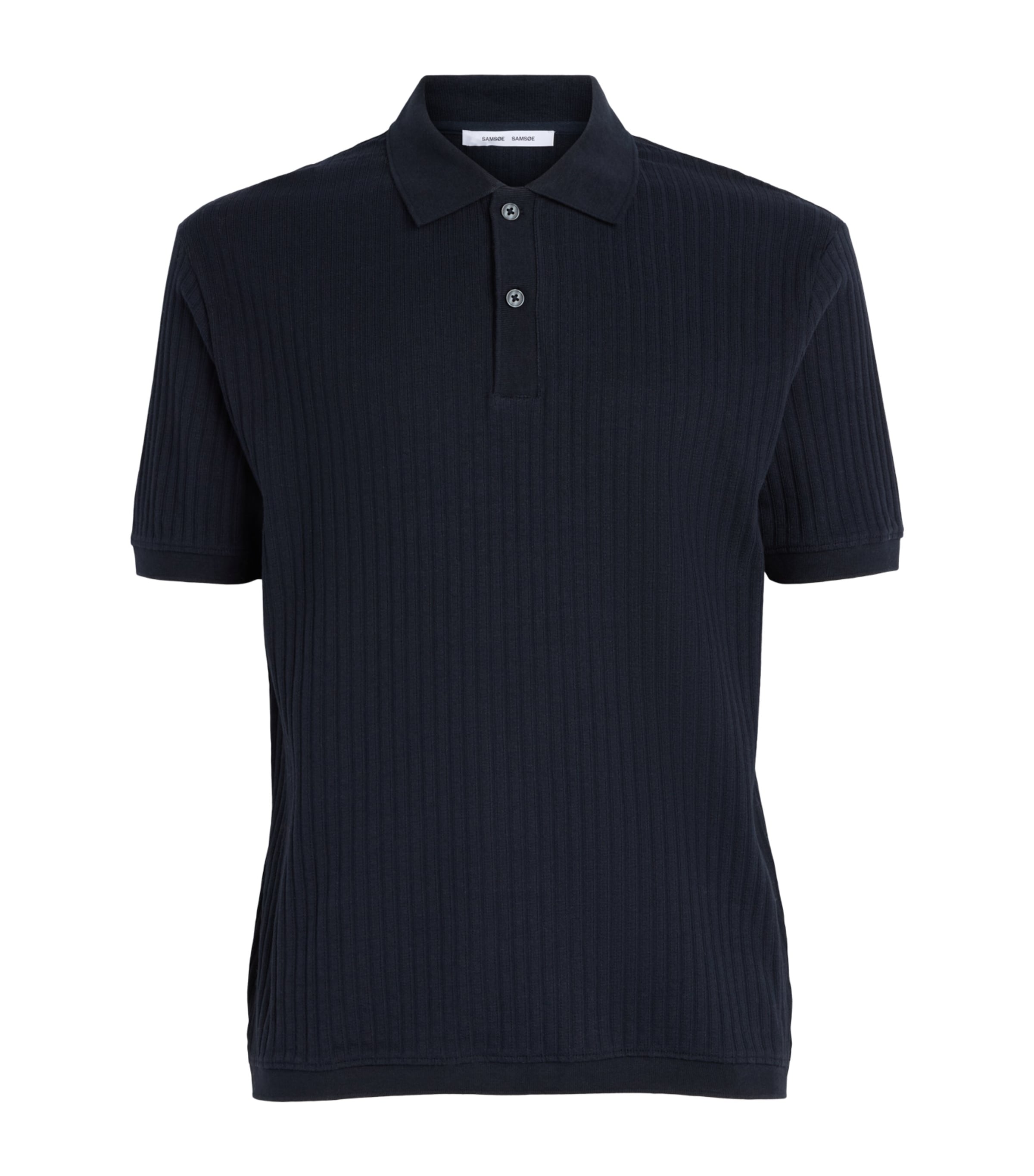 Samsøe Samsøe Mens Organic Cotton Rib-Kit Sajase Polo Shirt Salute