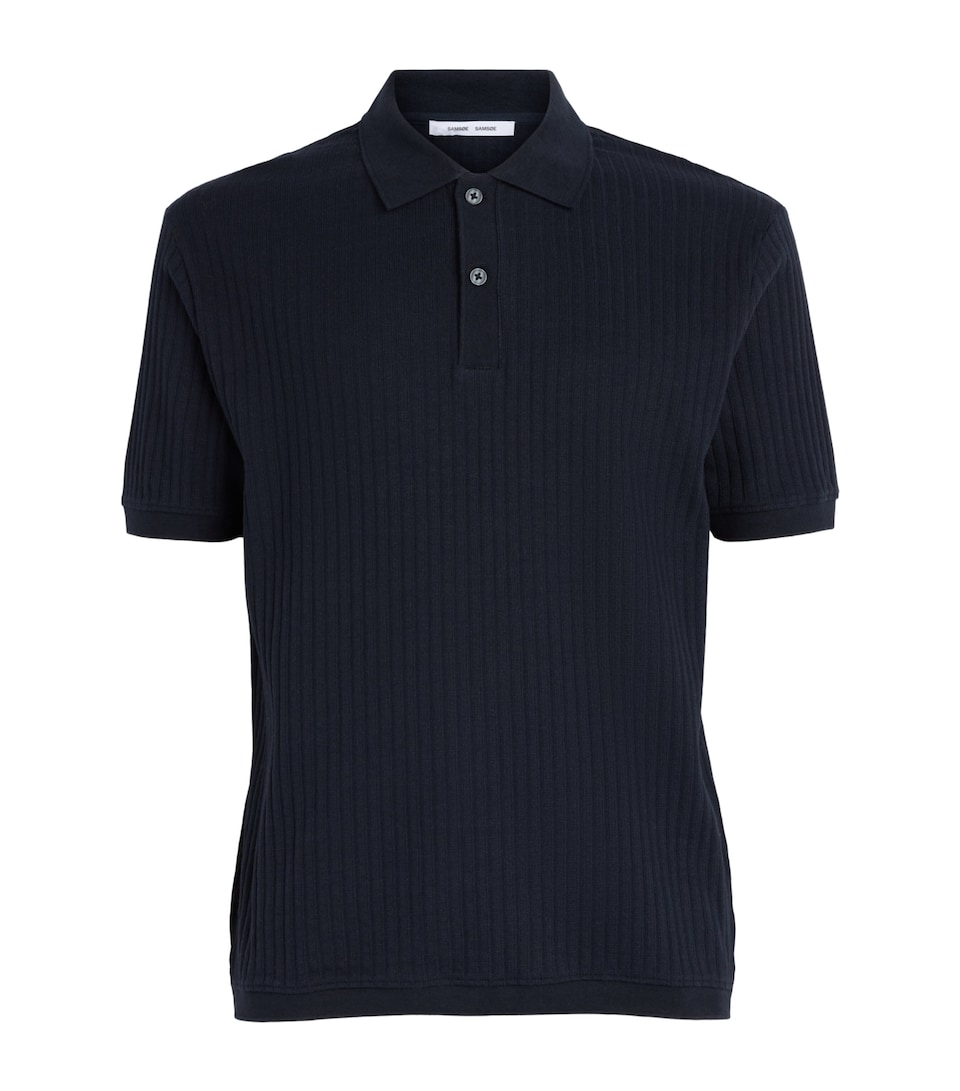 Samsøe Samsøe Mens Organic Cotton Rib-Kit Sajase Polo Shirt Salute