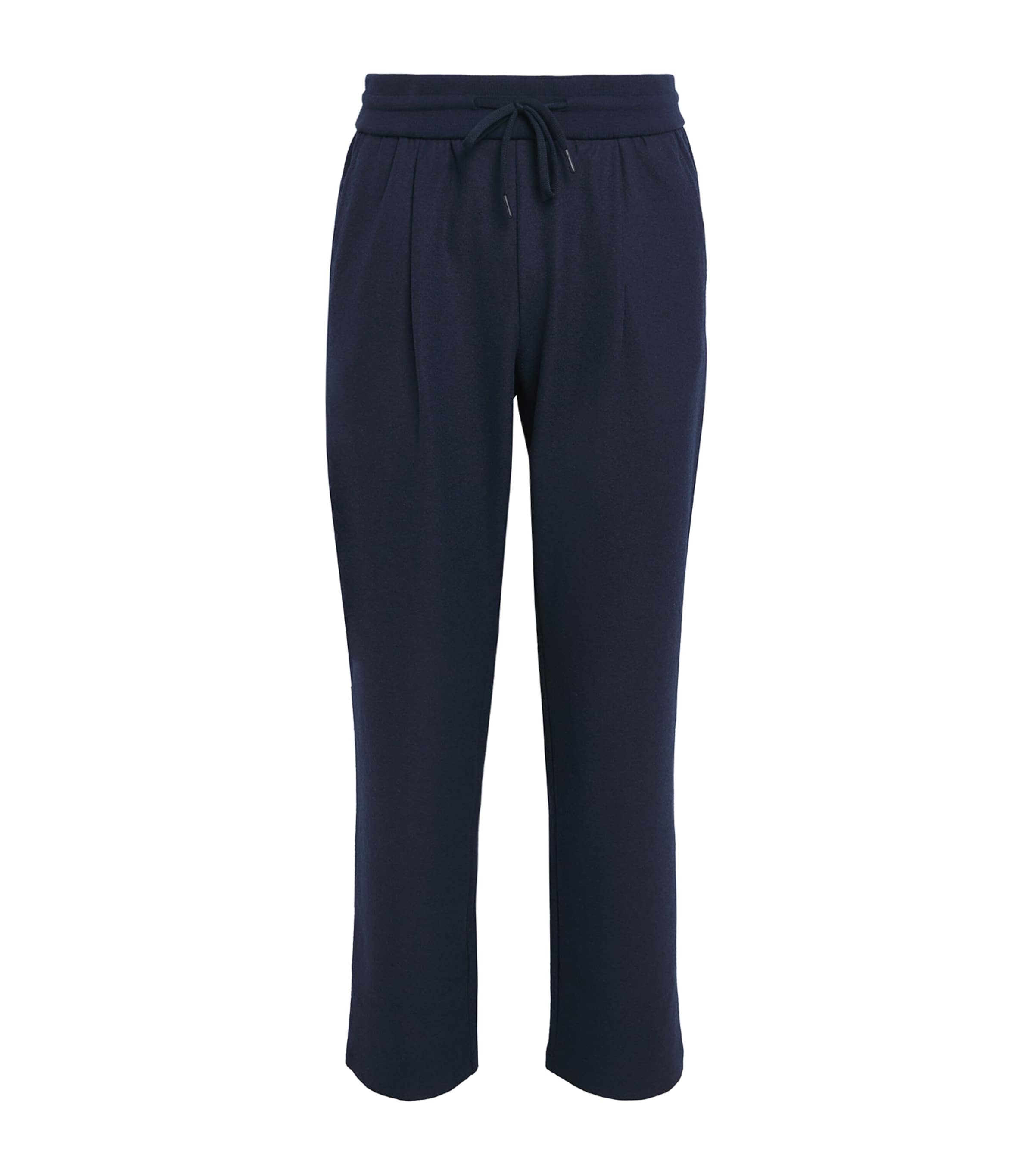 Herno Mens Double Jersey Straight Trousers Blu Navy