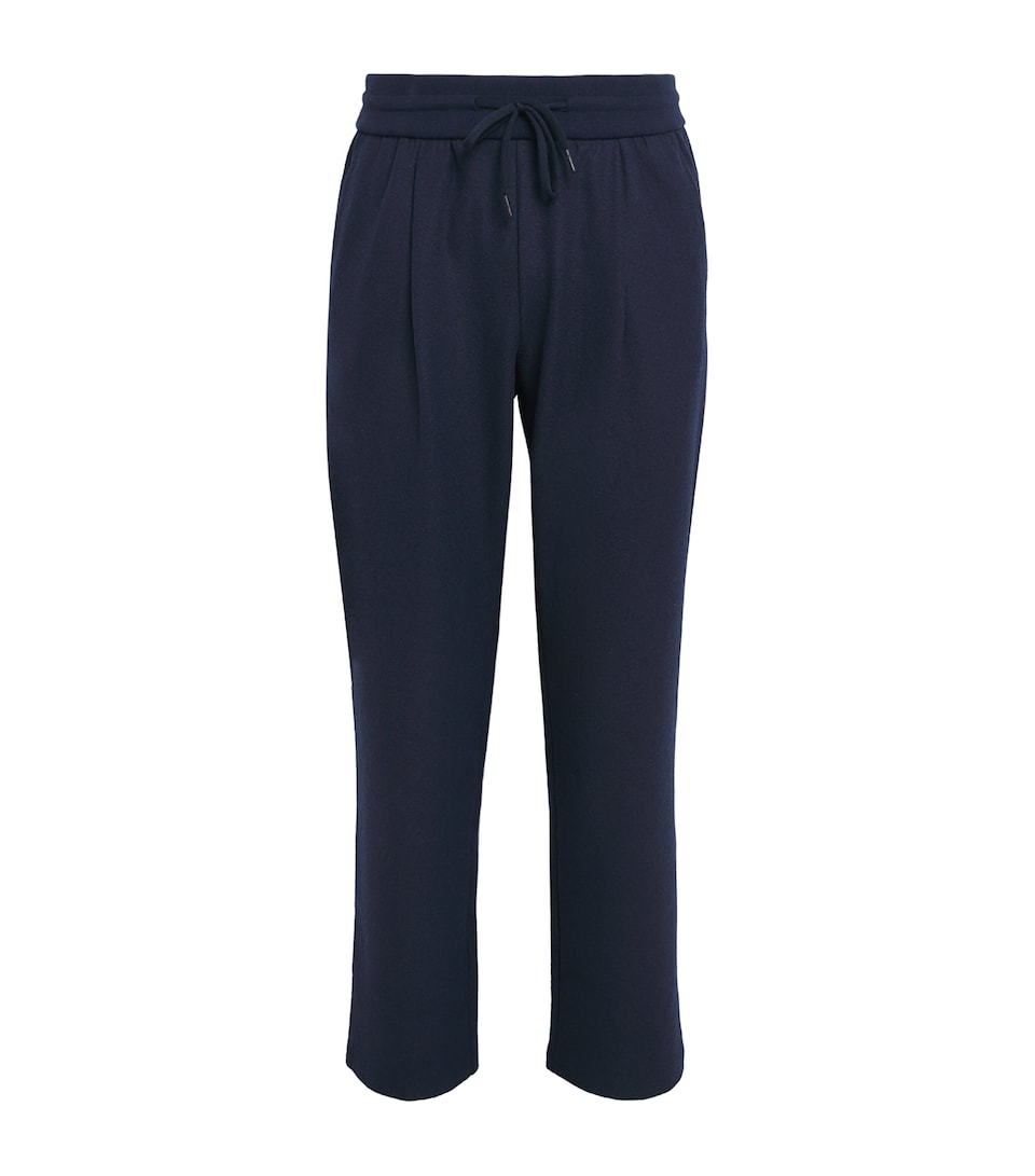 Herno Mens Double Jersey Straight Trousers Blu Navy