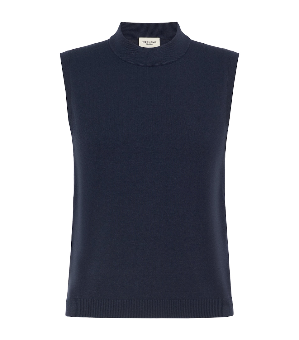 Weekend Max Mara Womens Sleeveless High-Neck Sweater Navy