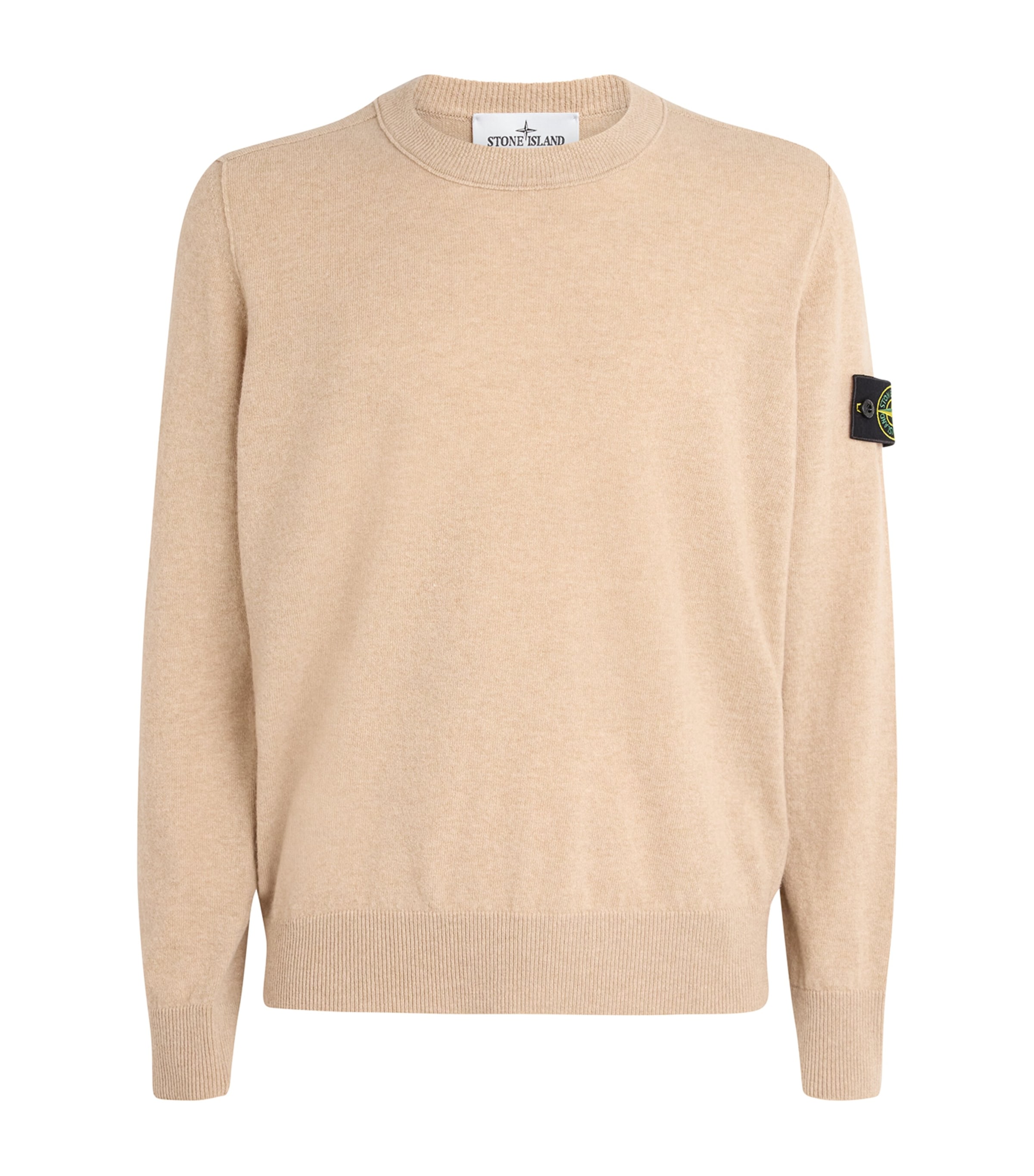 Stone Island Mens Virgin Wool Compass Logo Sweater