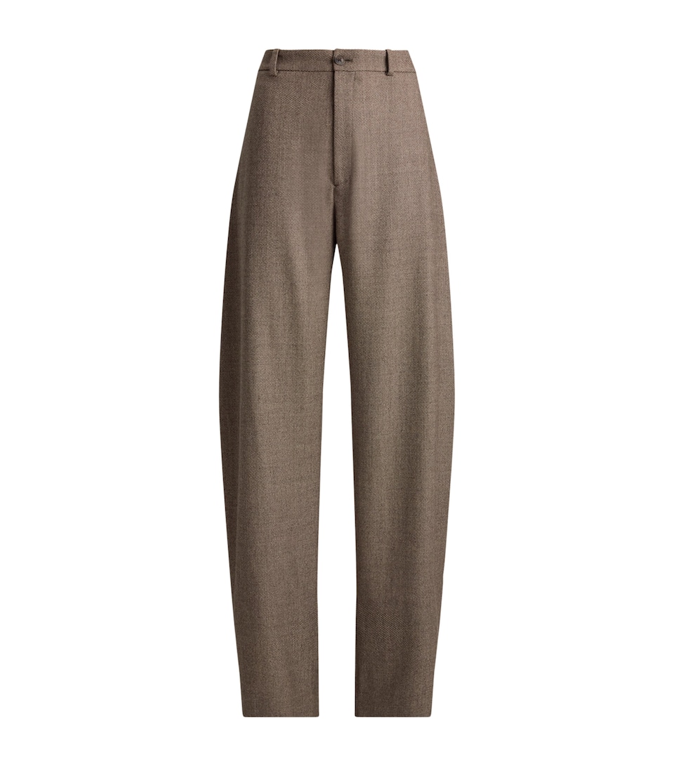 Ralph Lauren Collection Womens Tweed Leandre Trousers Taupe Multi