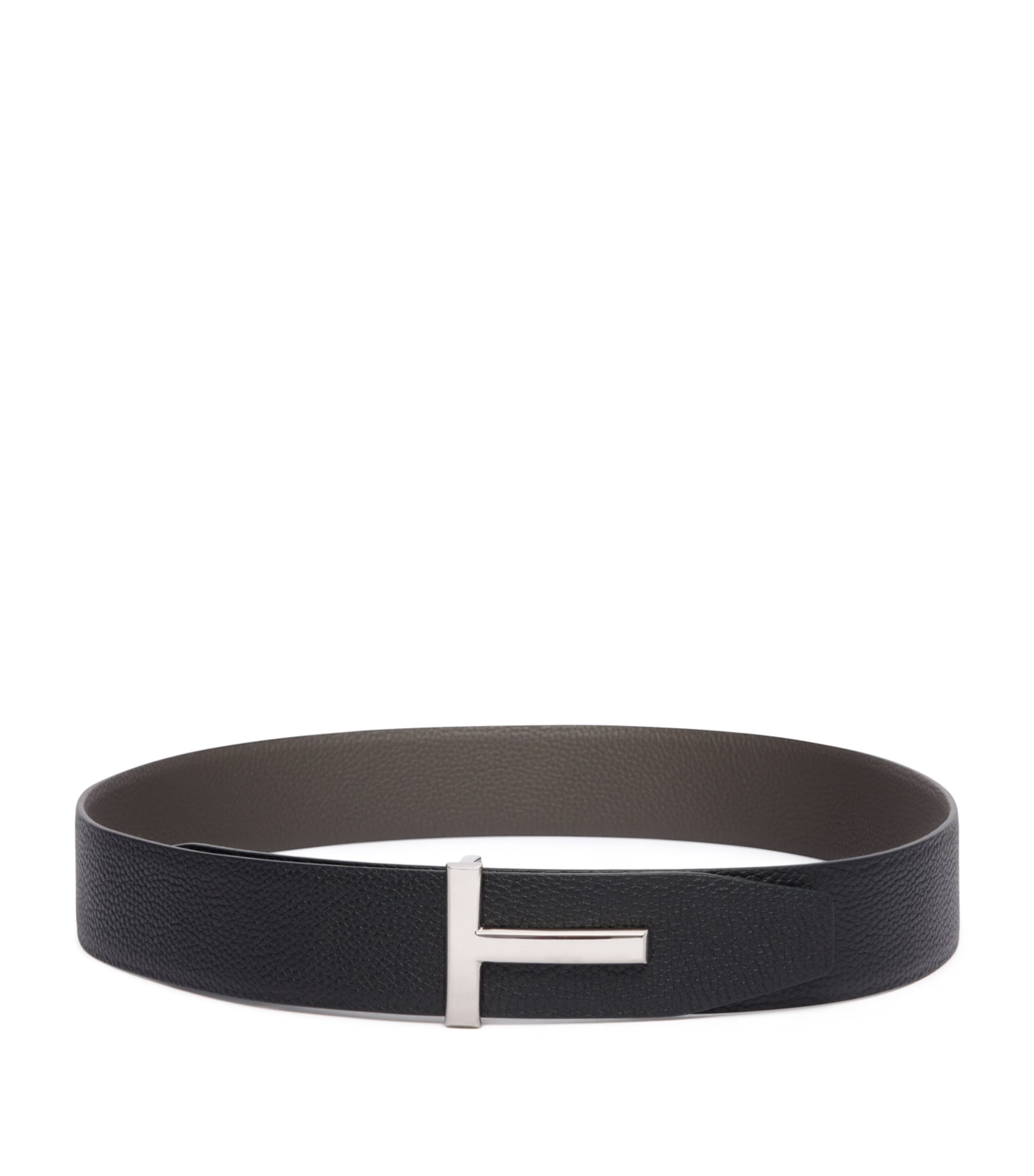 TOM FORD Leather T Icon Belt Tne