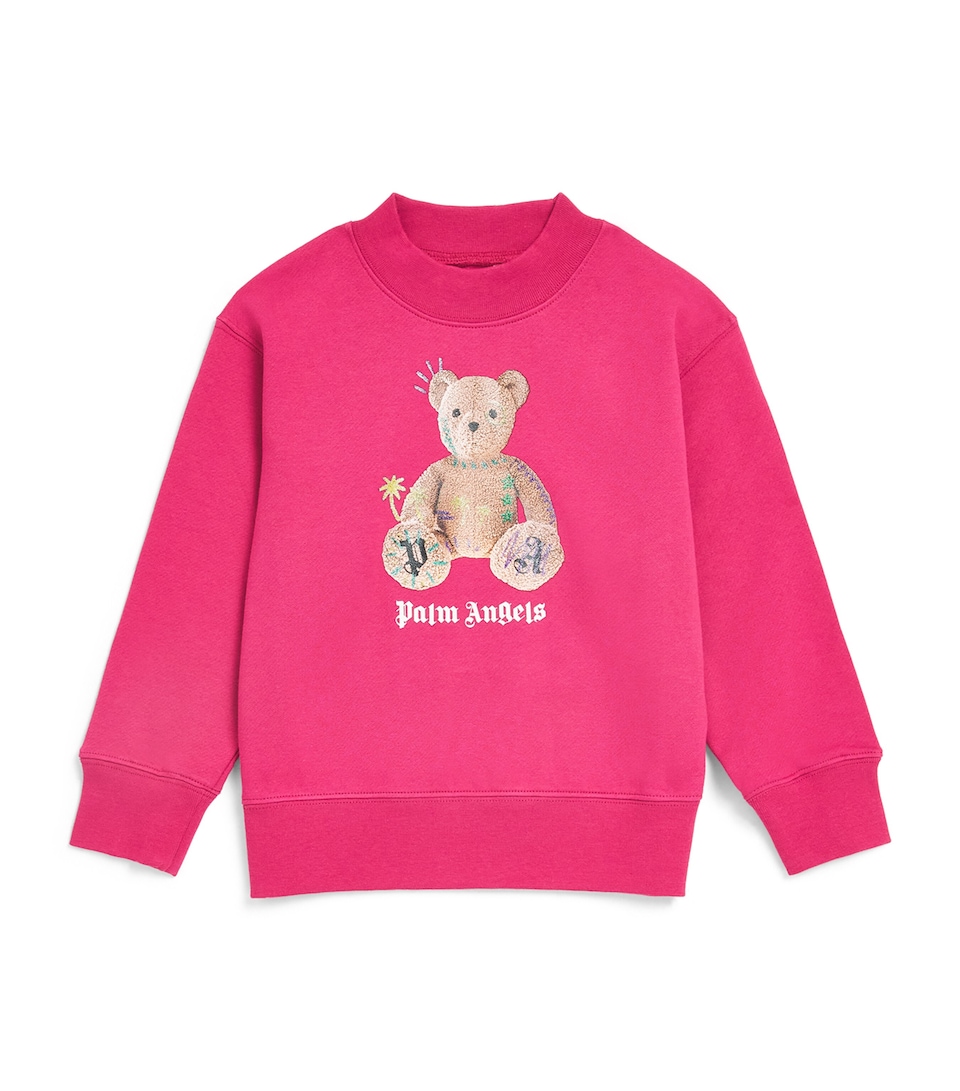 Palm Angels Kids Cotton Bear Sweatshirt (4-12+ Years) Sangria