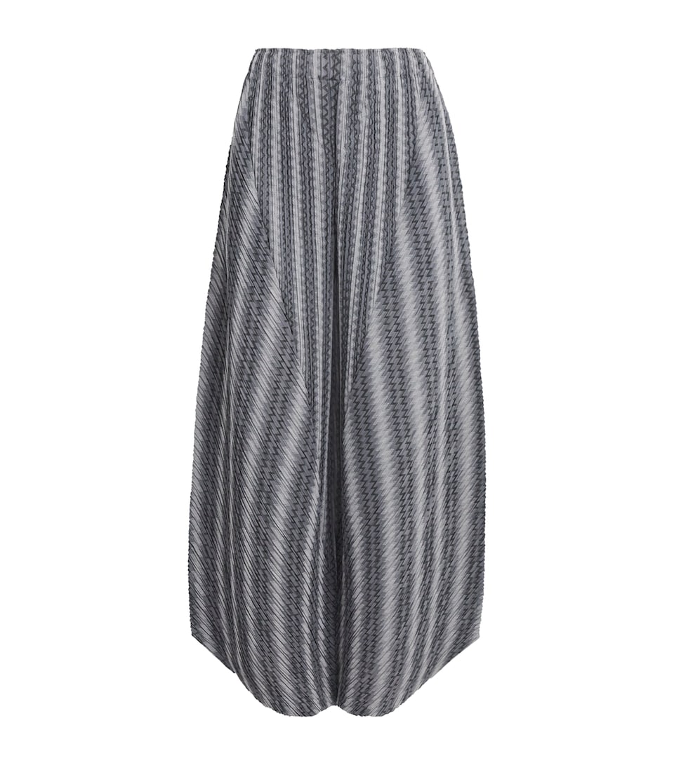 Pleats Please Issey Miyake Womens Cotton-Blend Zigzag Trousers Grey