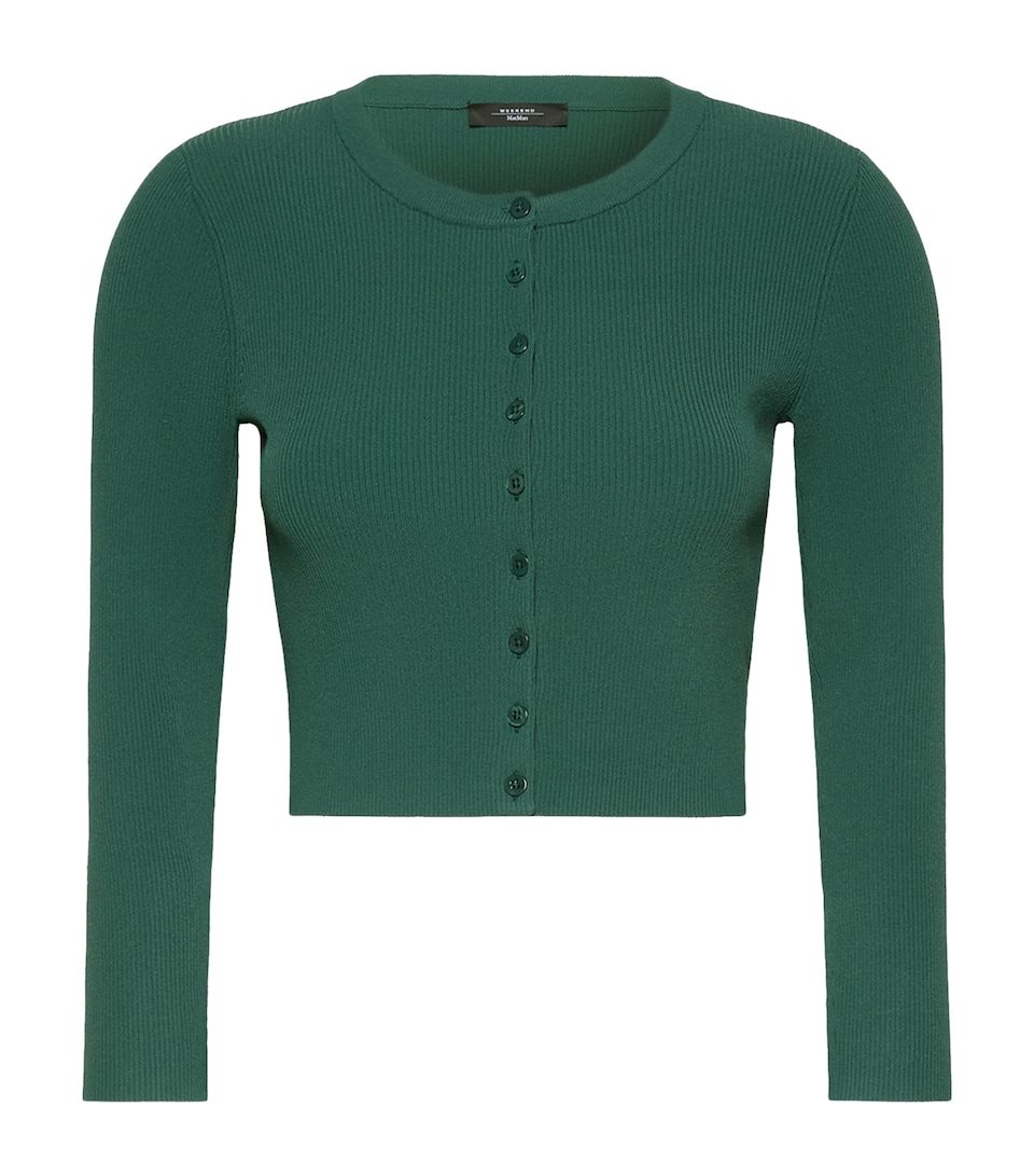 Weekend Max Mara Womens Cropped Cardigan Green