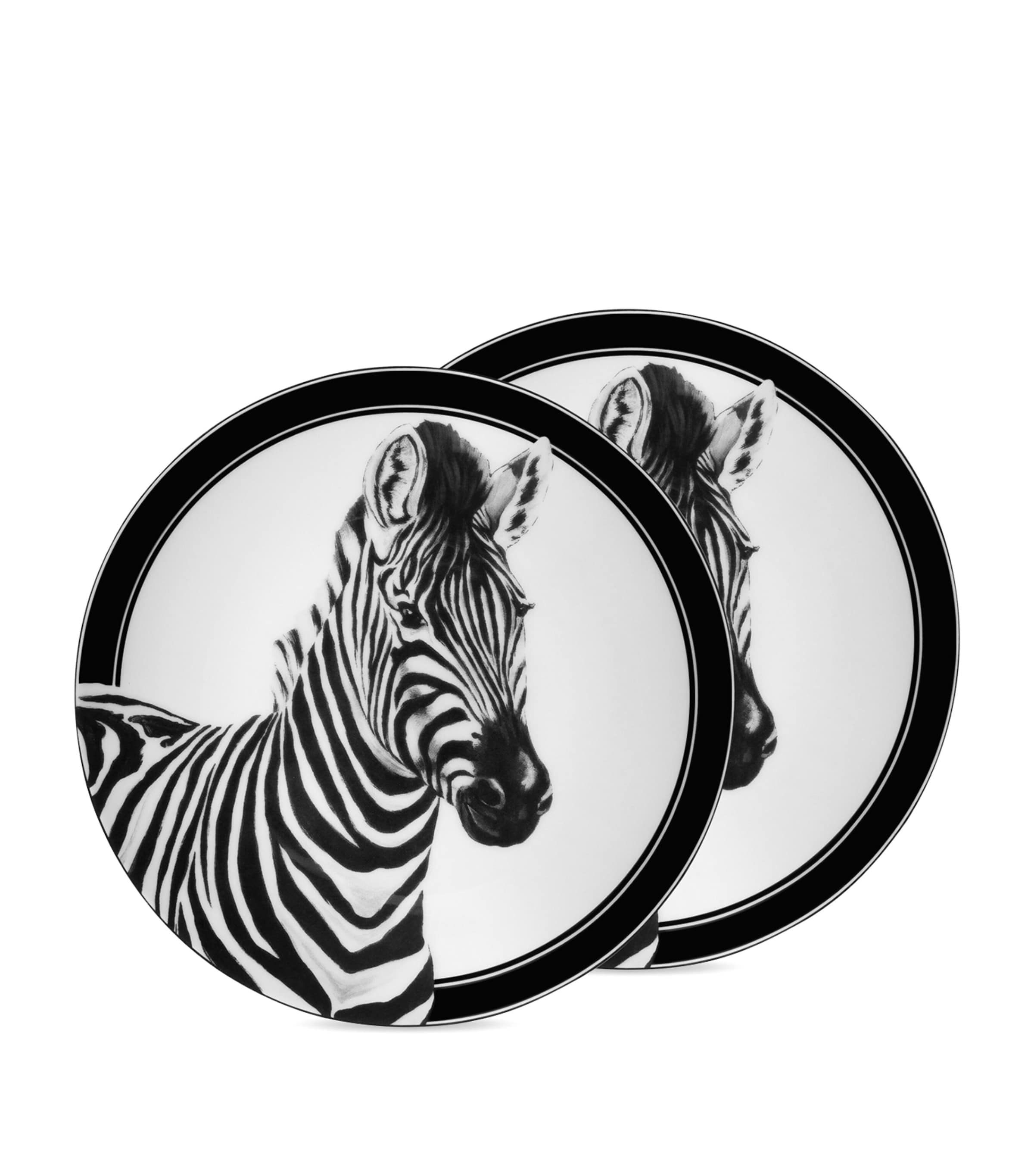 Set of 2 Zebra Bread Plates (17cm)