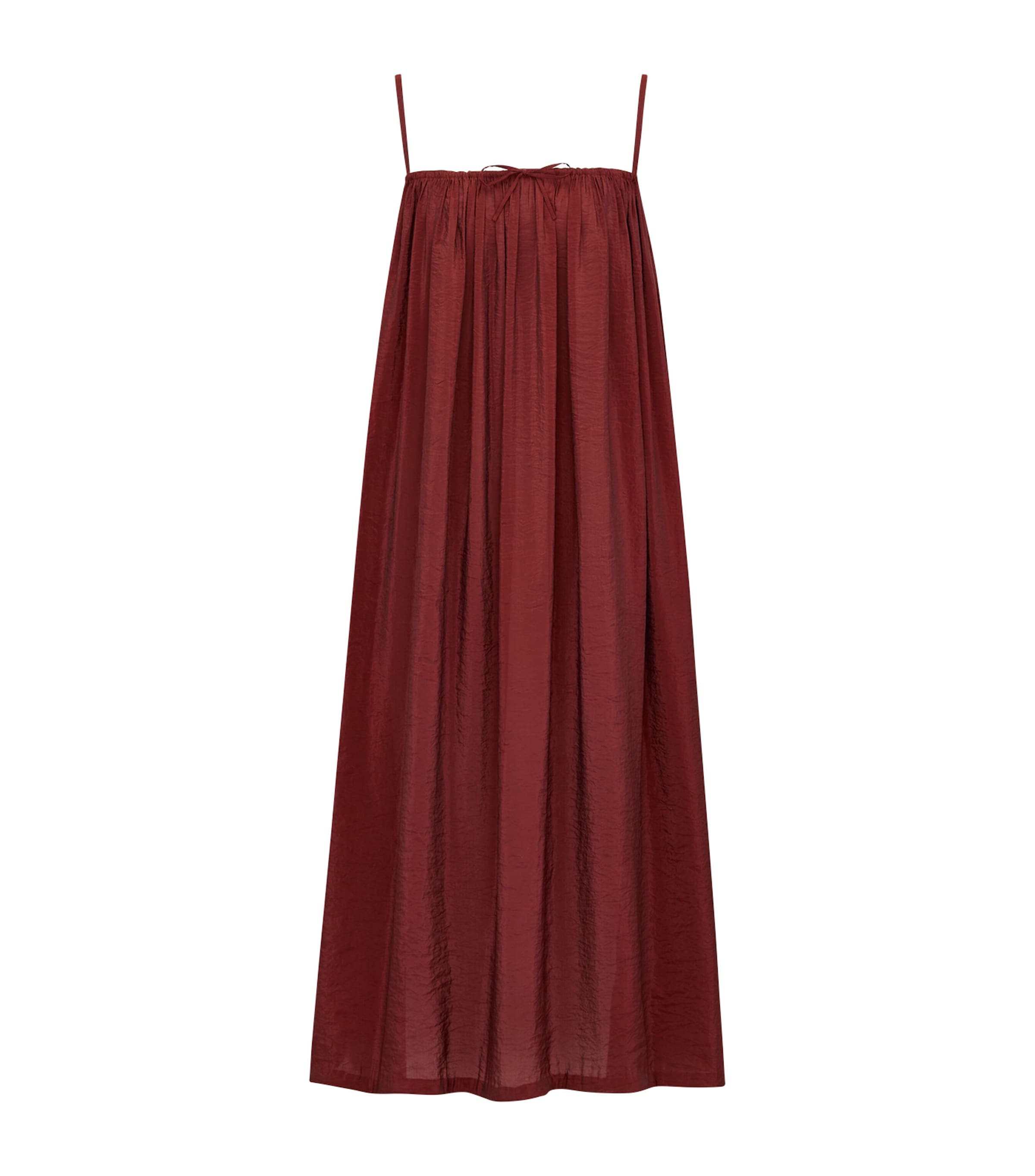 Taffeta Gathered Midi Dress