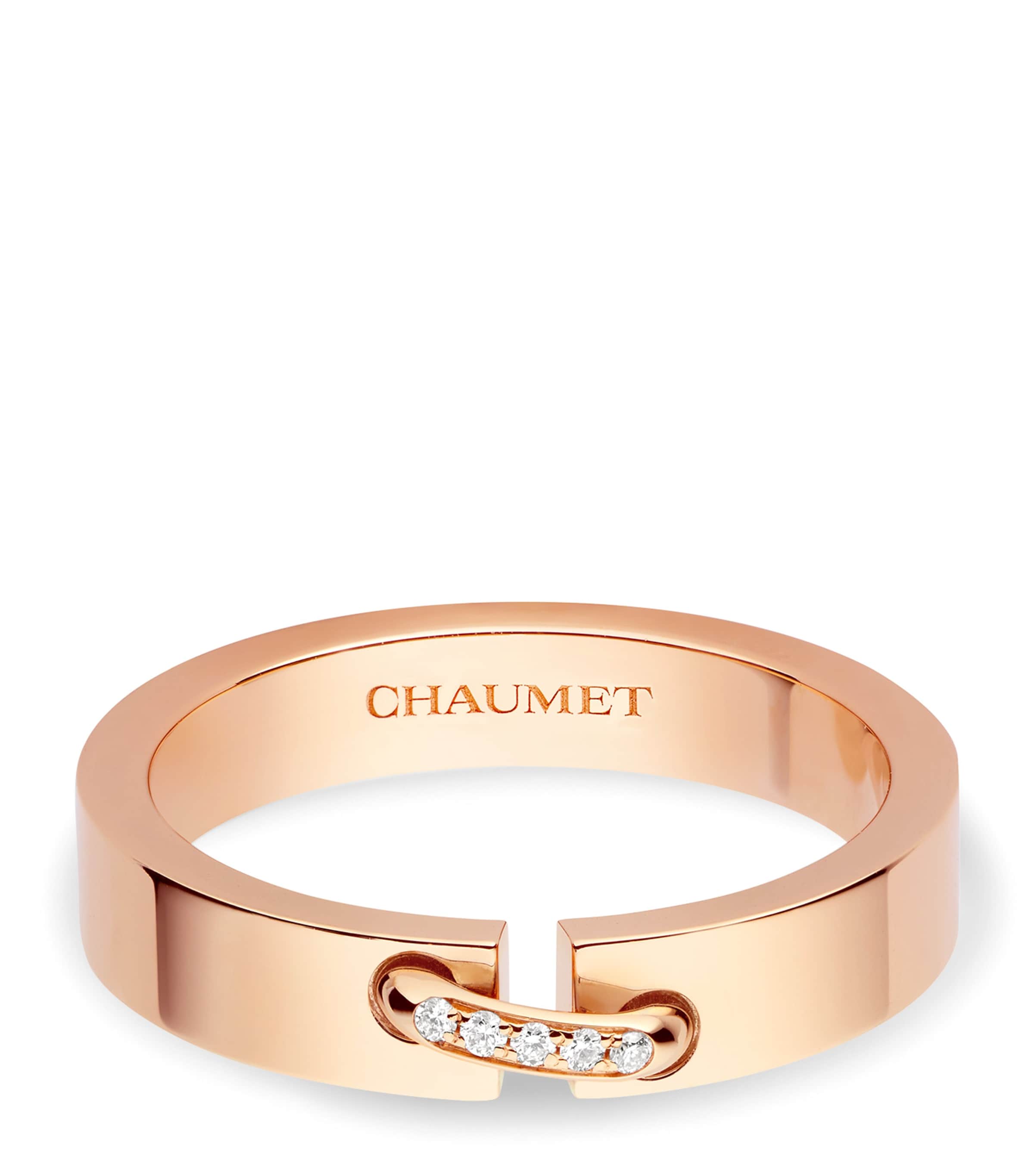 Chaumet Rose Gold and Diamond Liens de Évidence Wedding Ring Pink Gold