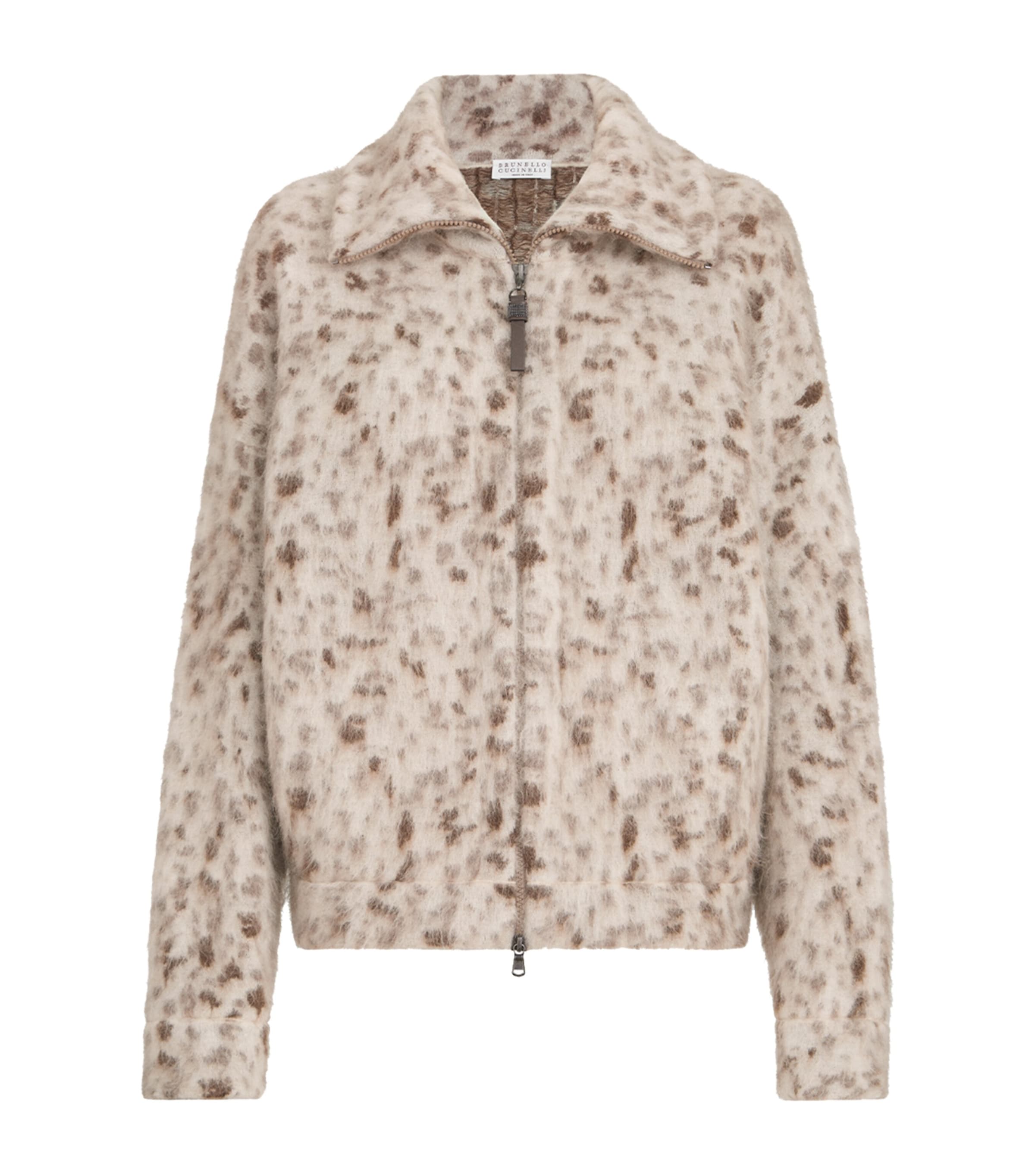 Brunello Cucinelli Womens Mohair-Blend Zip-Up Cardigan