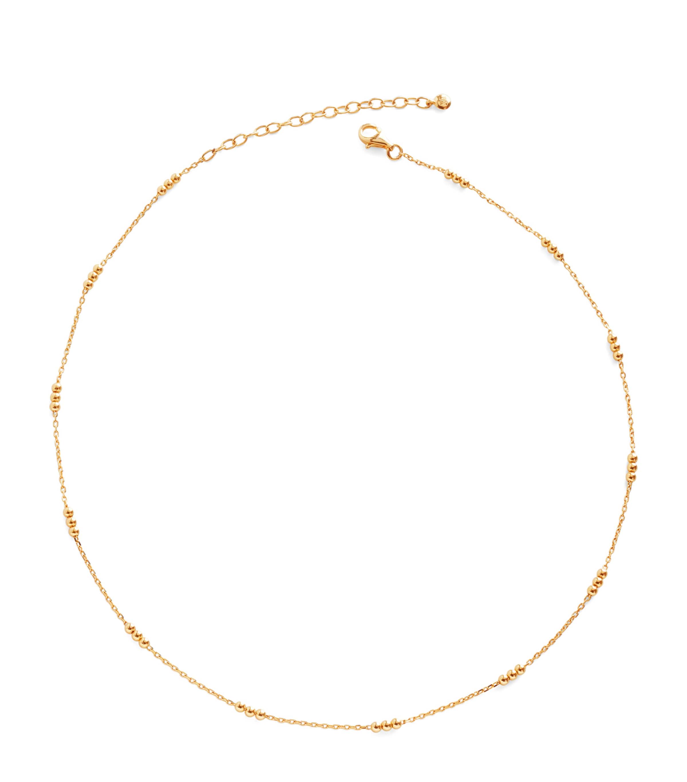 Gold Vermeil Triple Beaded Chain Necklace