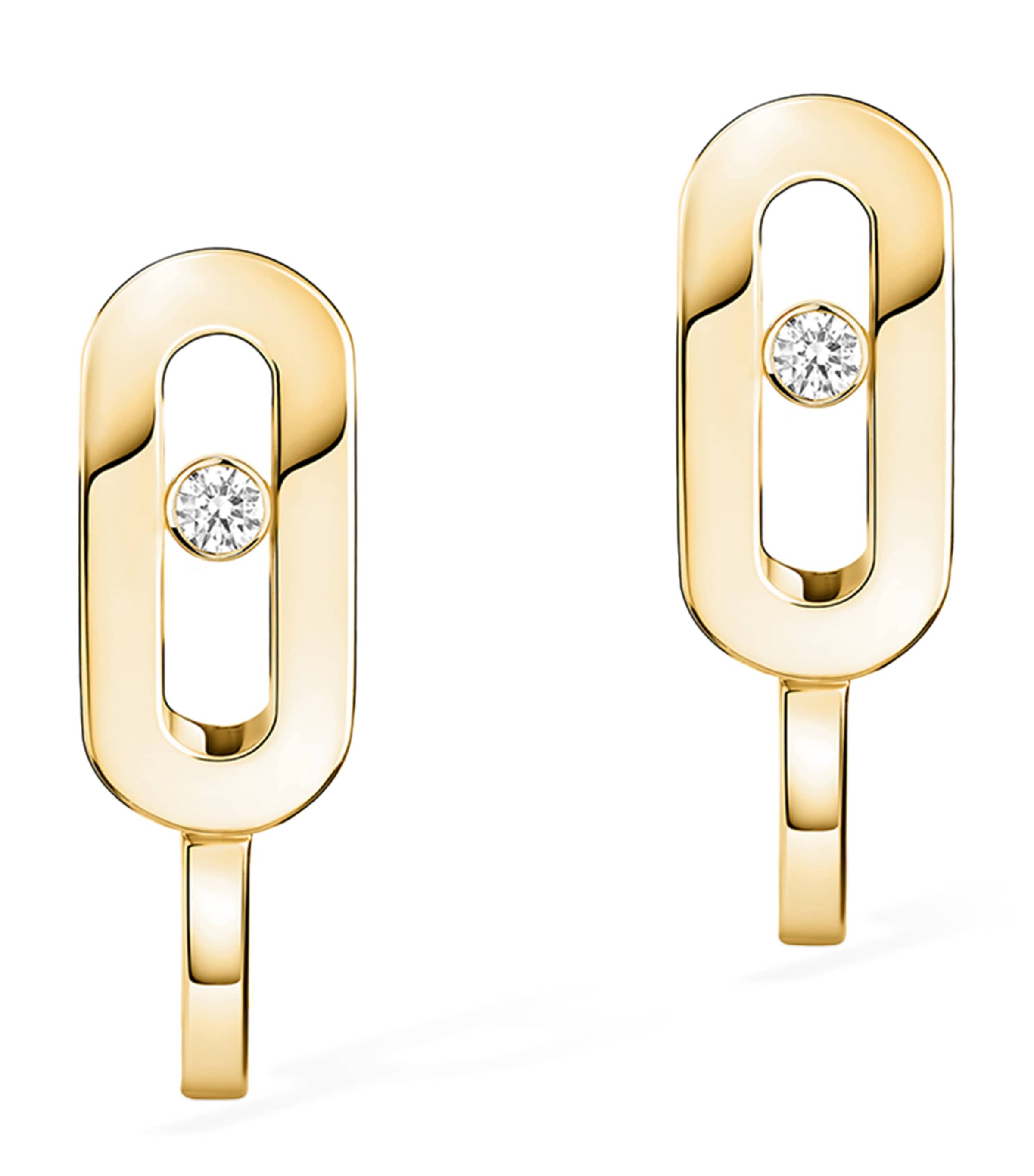 Move Uno Yellow Gold and Diamond Mini Hoop Earrings (0.01ct)