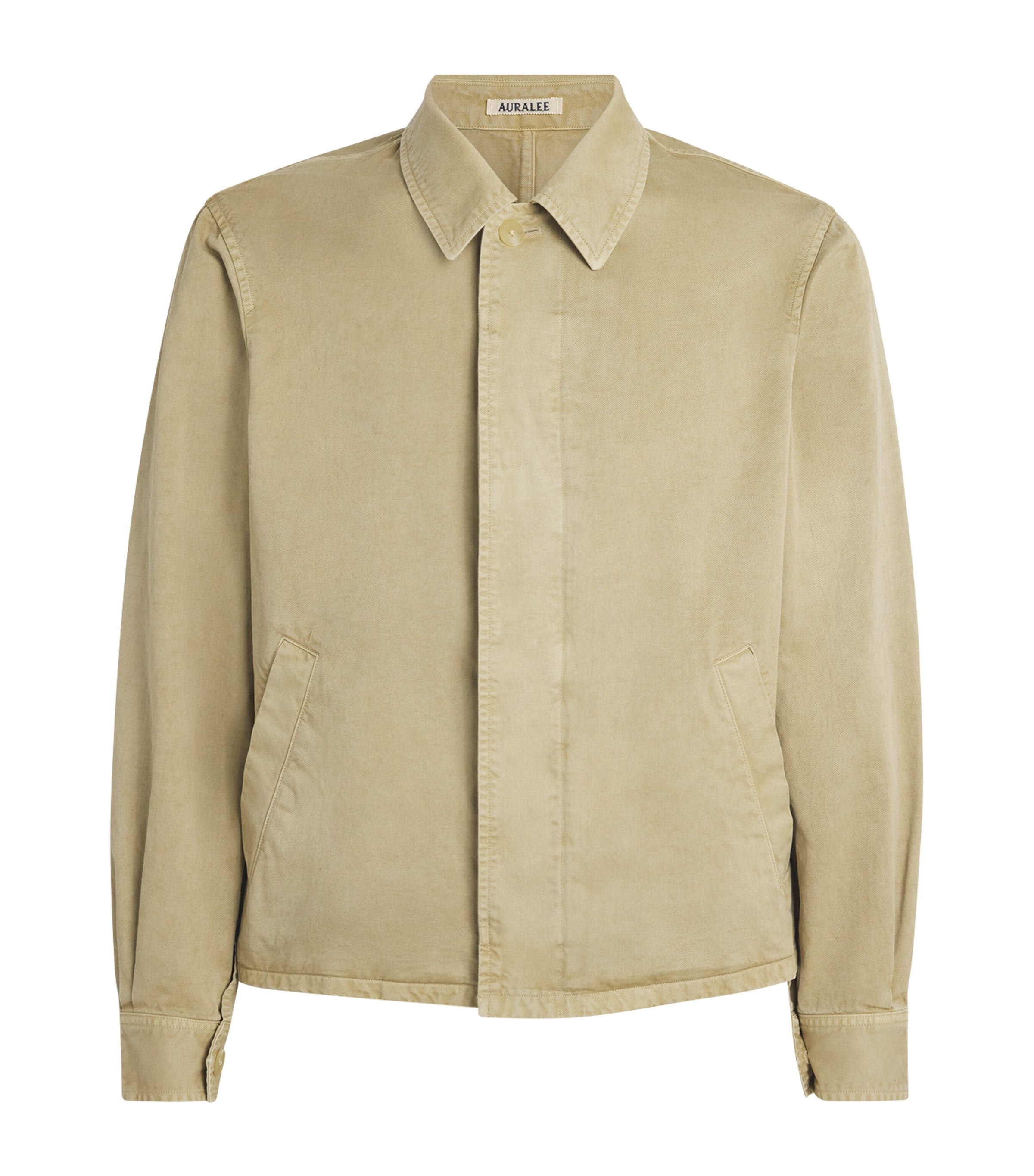 Auralee Mens Cotton Garment-Dyed Jacket Beige