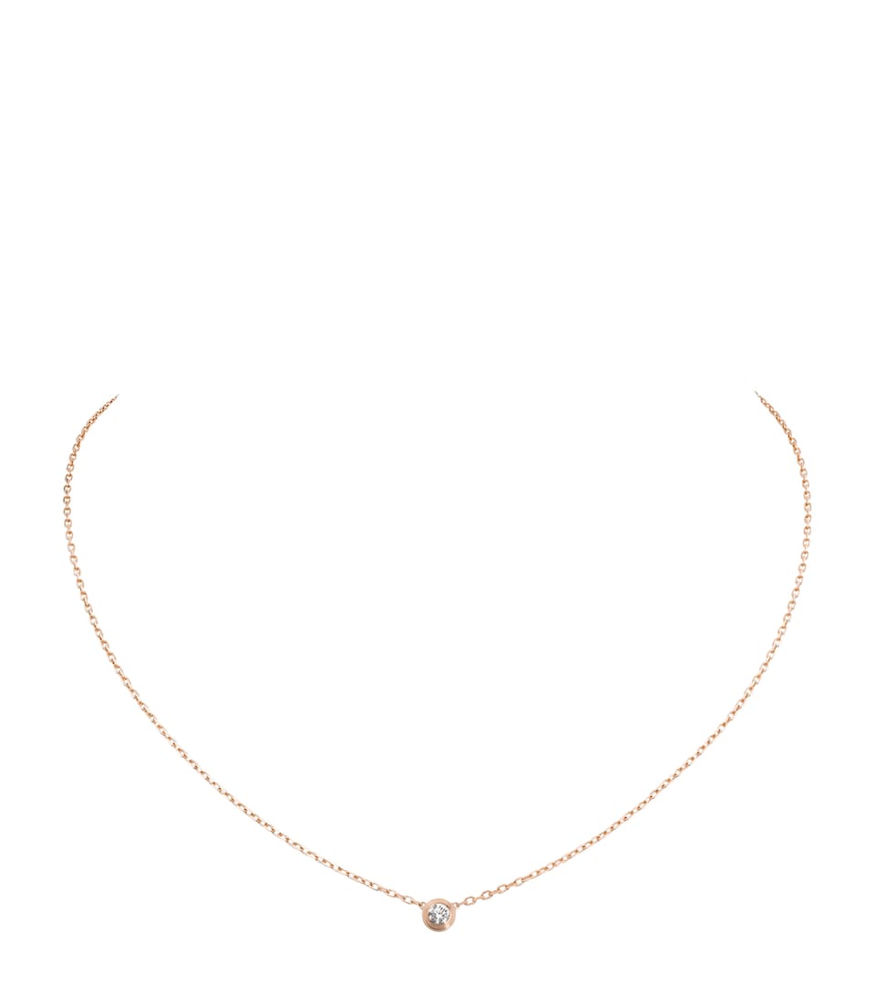 Small Rose Gold and Diamond Cartier d'Amour Necklace