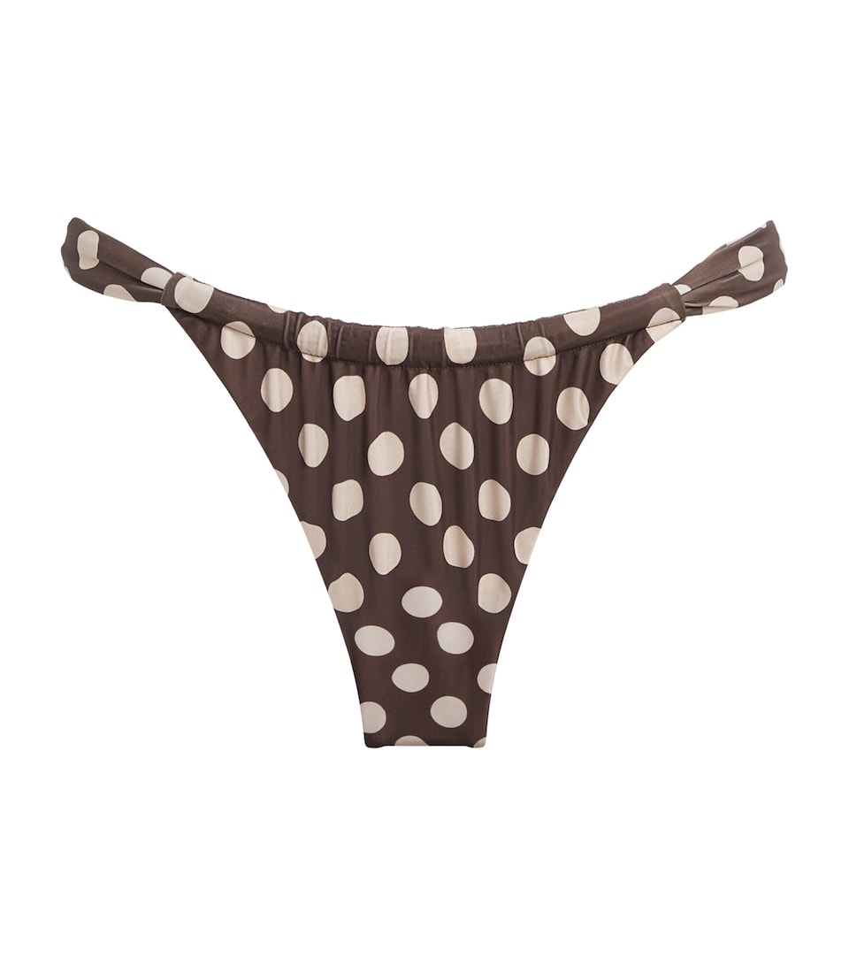 Faithfull the Brand Womens Andez Polka-Dot Bikini Bottoms Cioccolato Dot