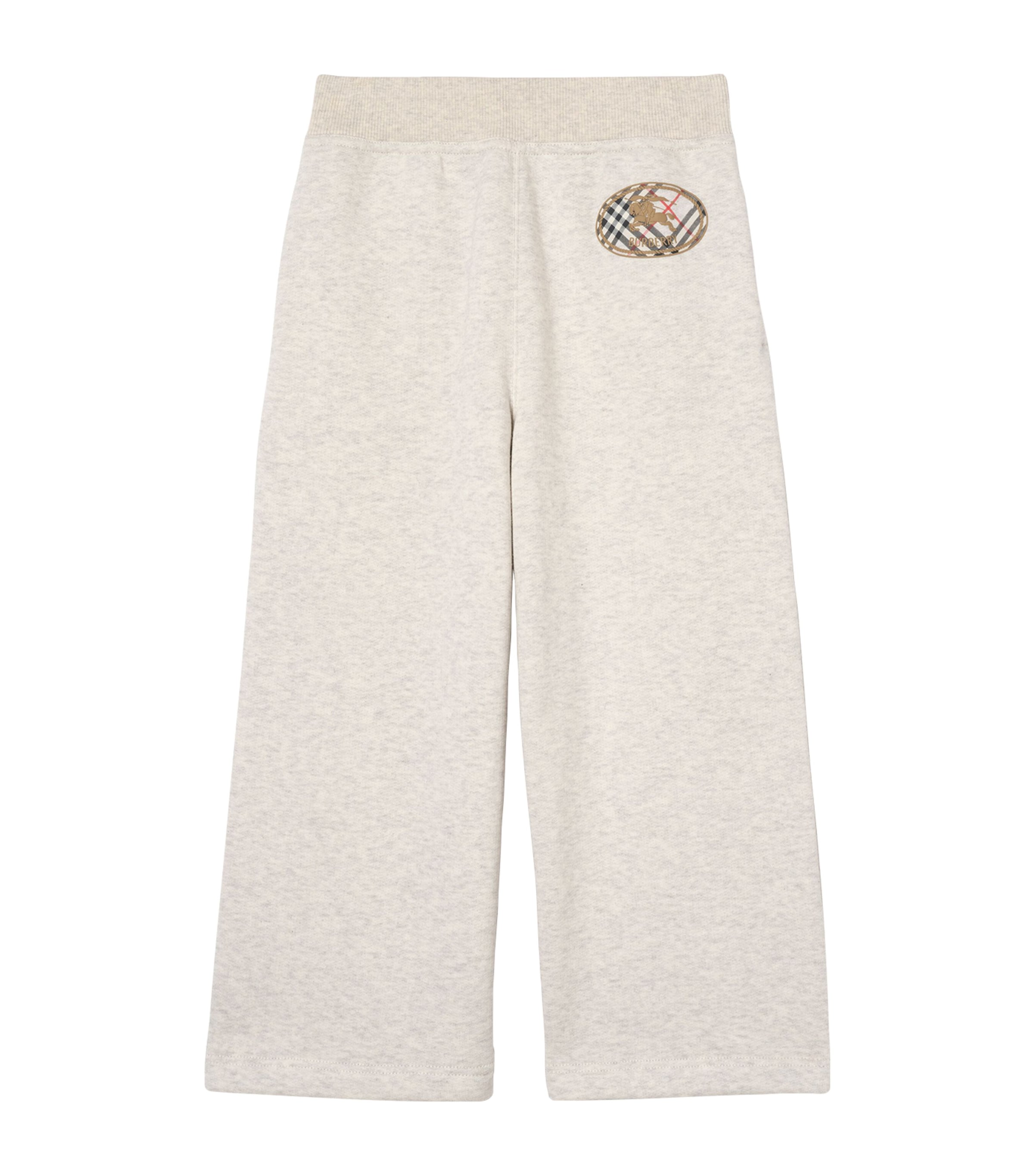 Burberry Kids Cotton Knight Stamp Sweatpants (14 Years) White Melange