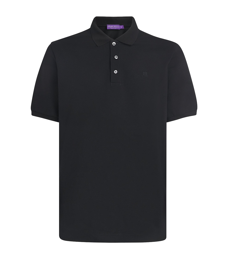 Ralph Lauren Purple Label Mens Cotton Piqué Polo Shirt Classic Black