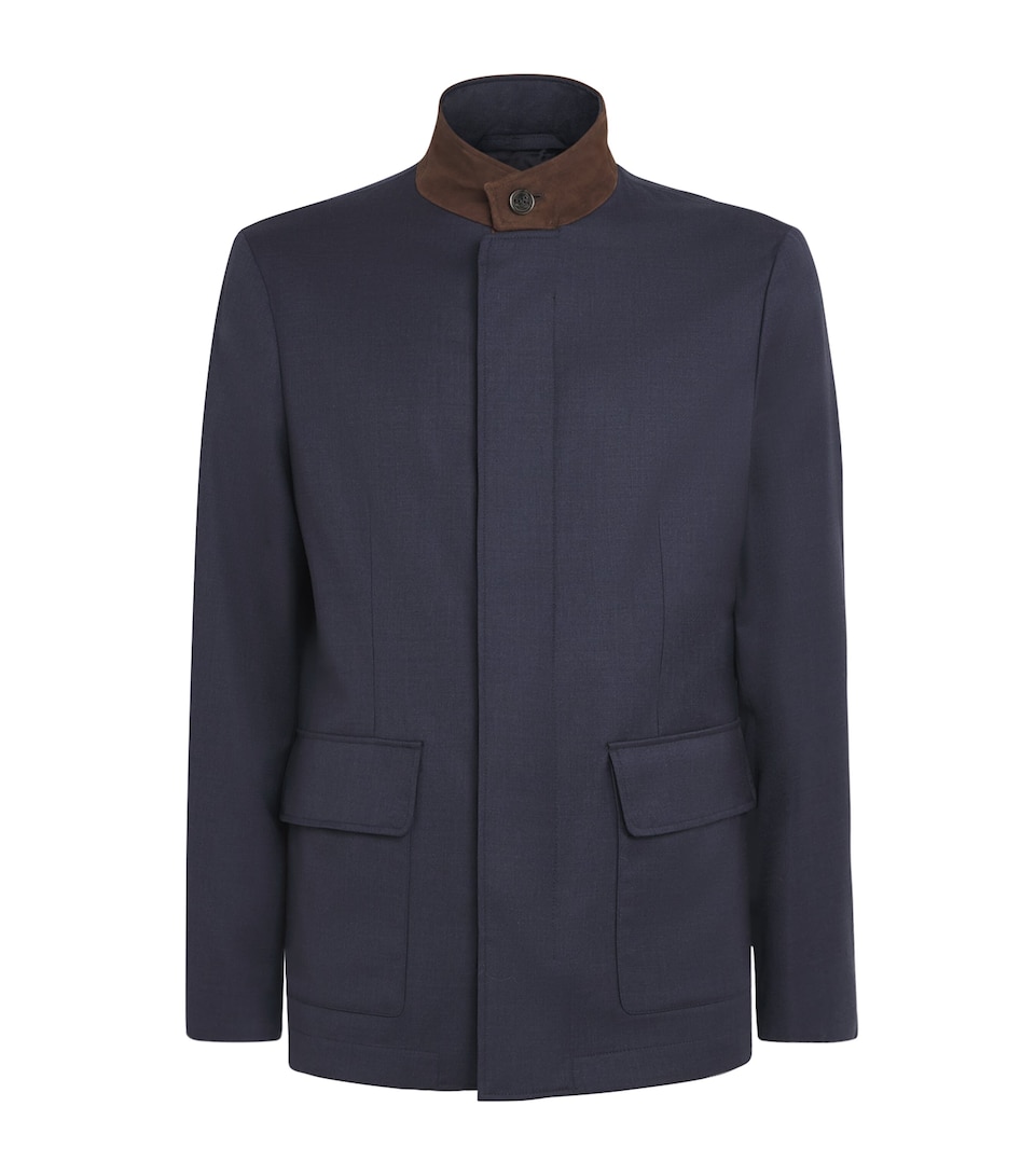 Paul & Shark Mens Virgin Wool Field Jacket Blue