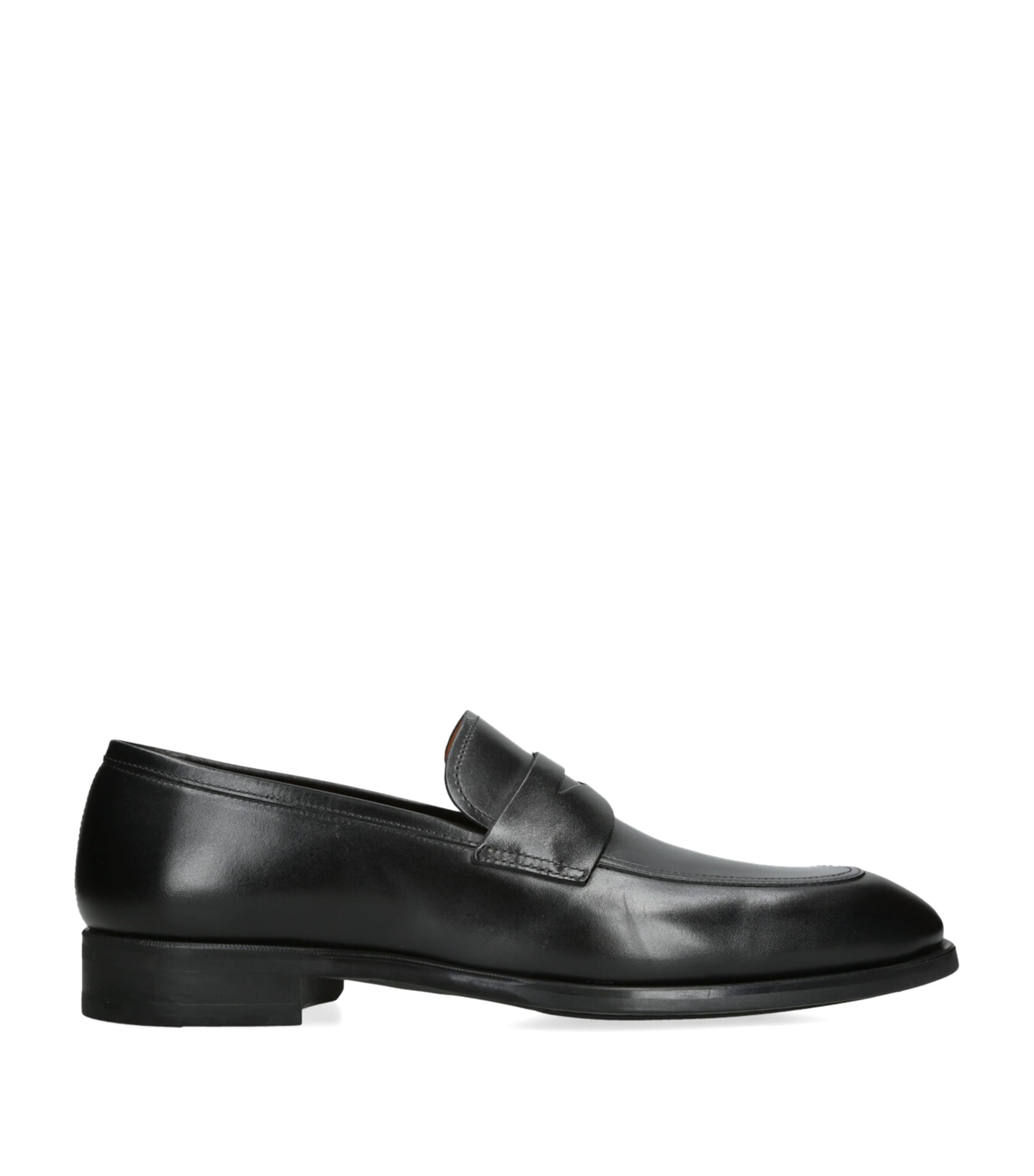Magnanni Leather Madison Penny Loafers Black