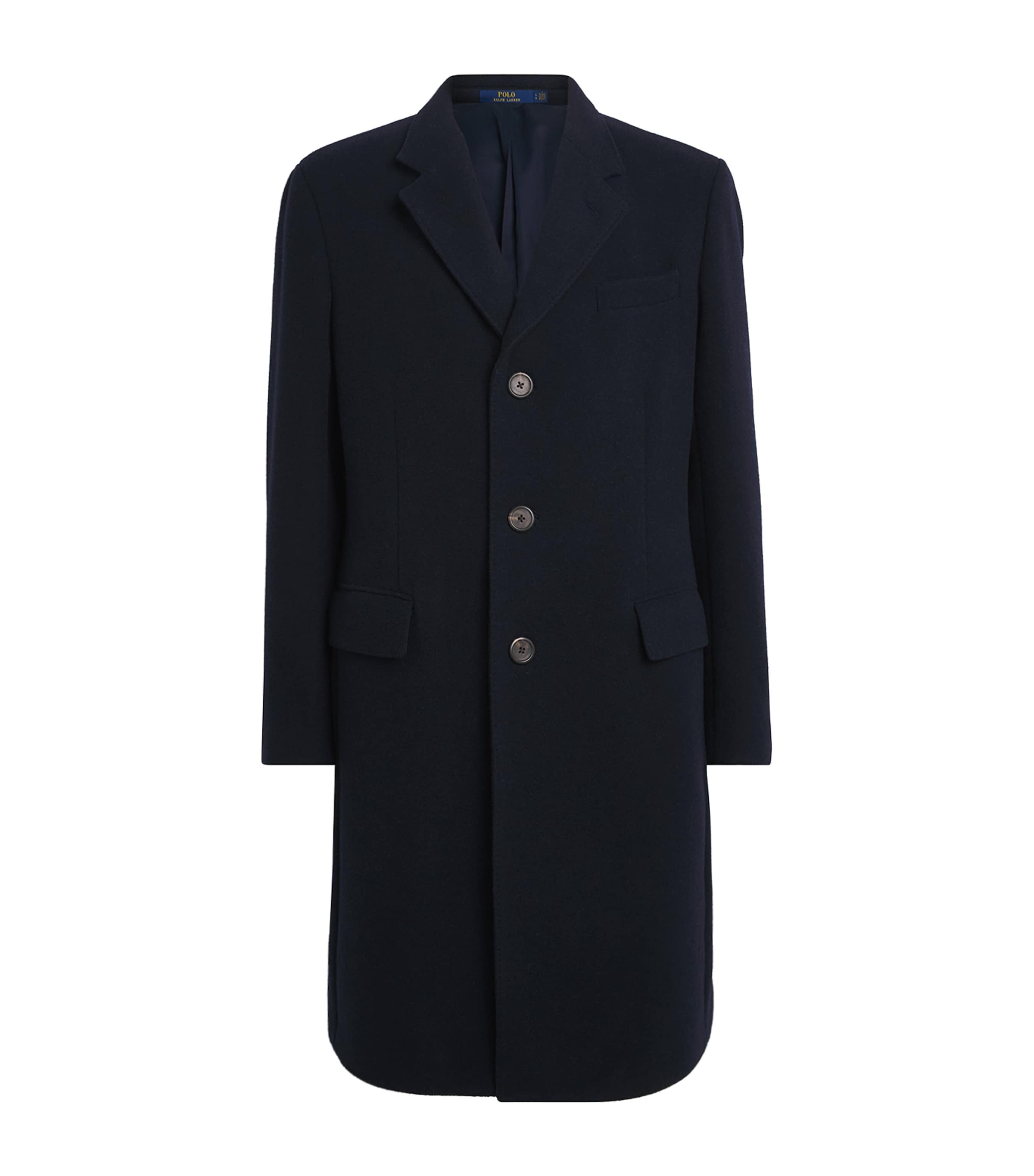 Polo Ralph Lauren Mens Melton Topcoat Navy