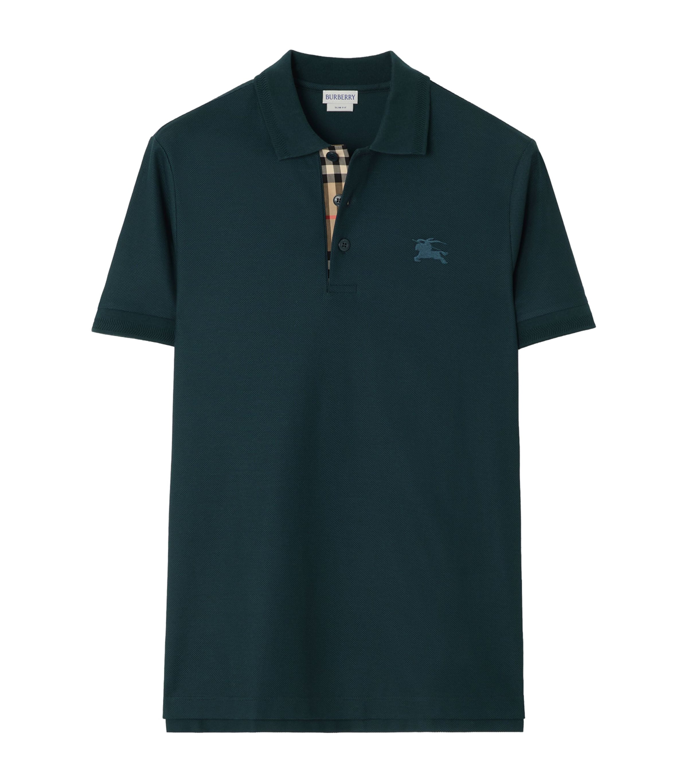 Burberry Mens Cotton Polo Shirt Teal Blue