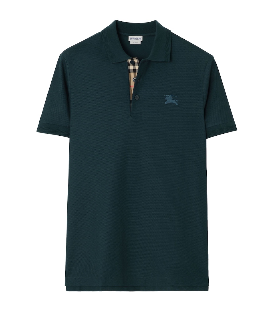 Burberry Mens Cotton Polo Shirt Teal Blue