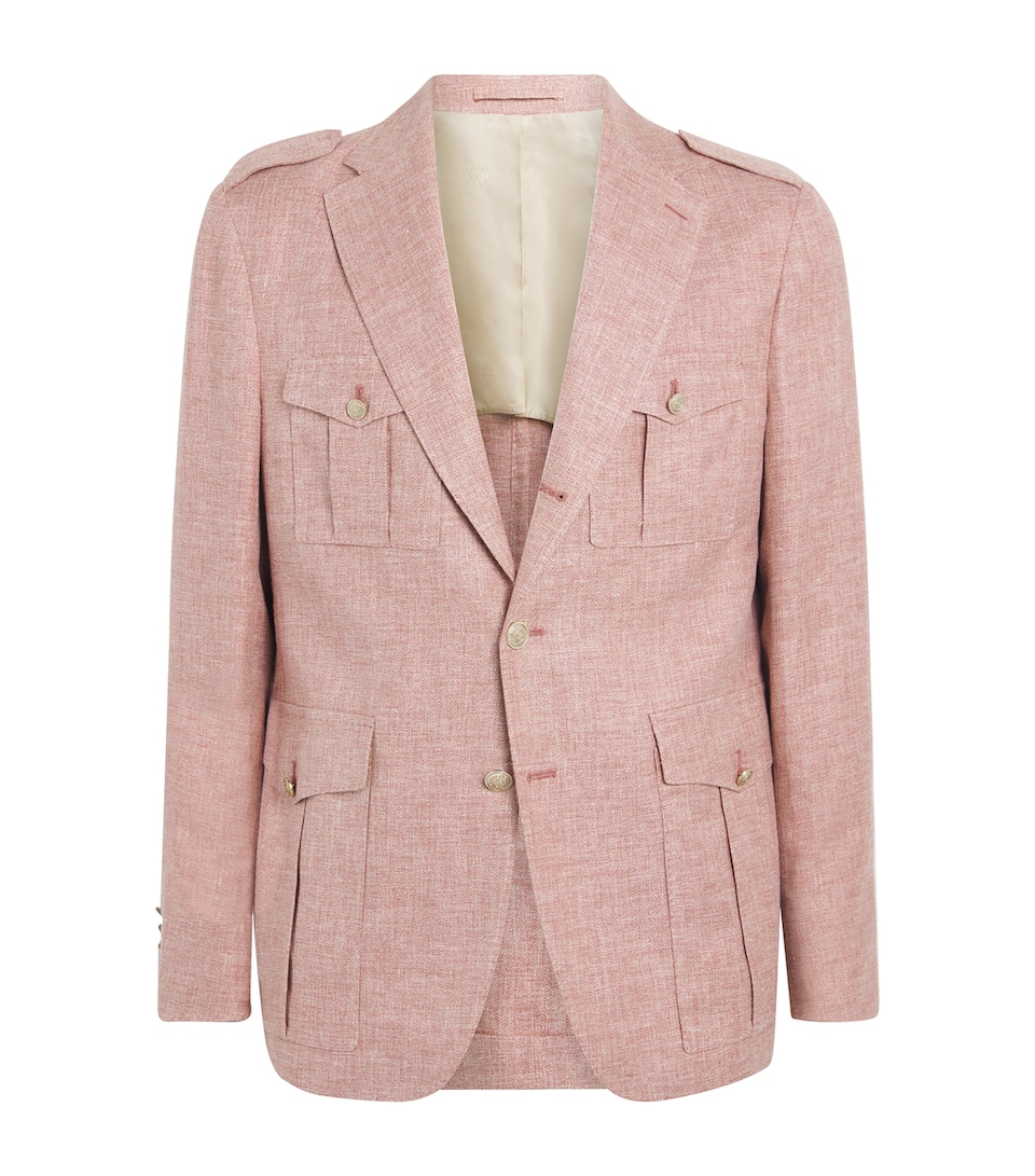 Eleventy Mens Linen-Cashmere-Silk Sahara Jacket Sale Himalaya