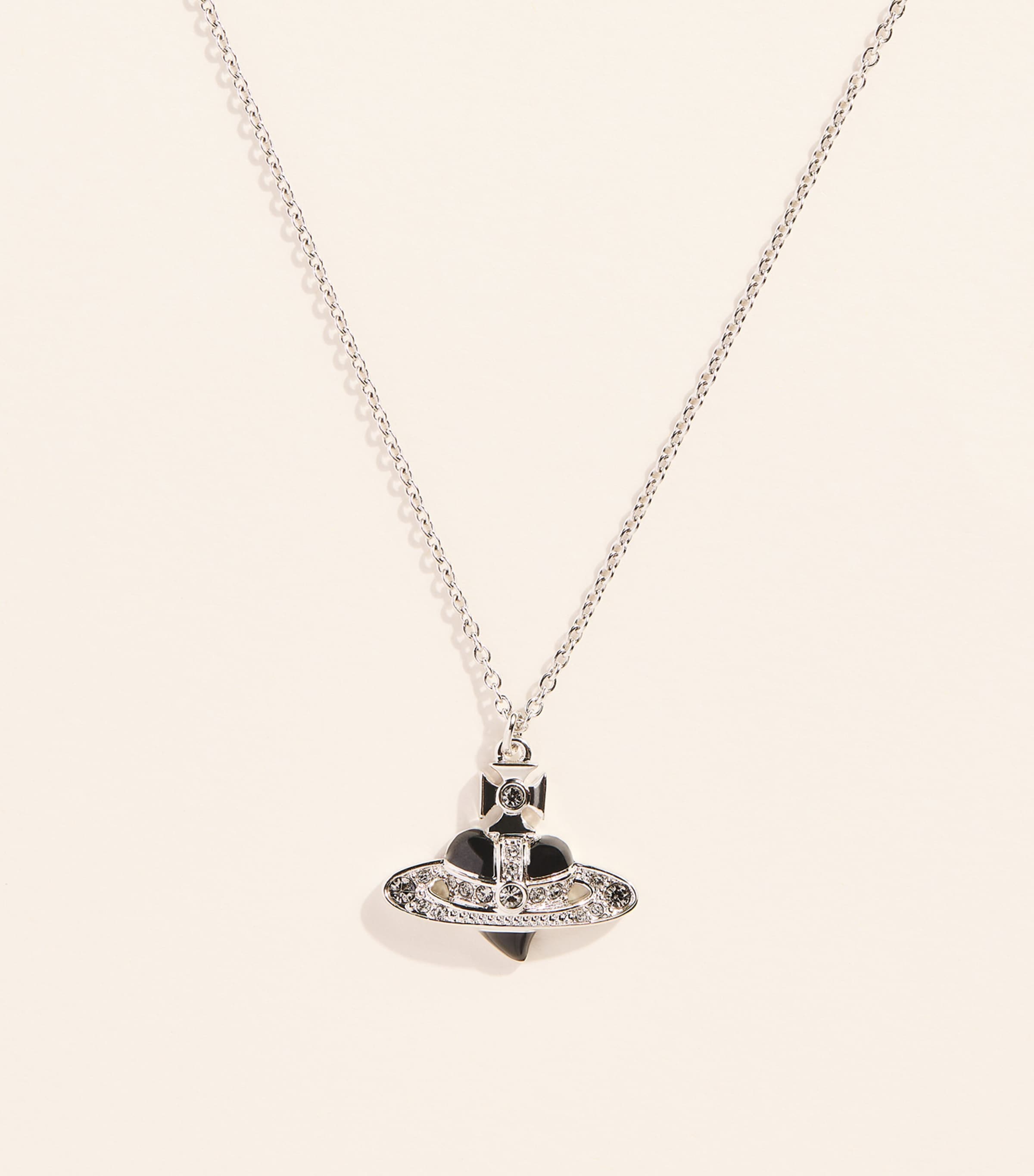 Vivienne Westwood New Diamante Heart Necklace Dmd Crst