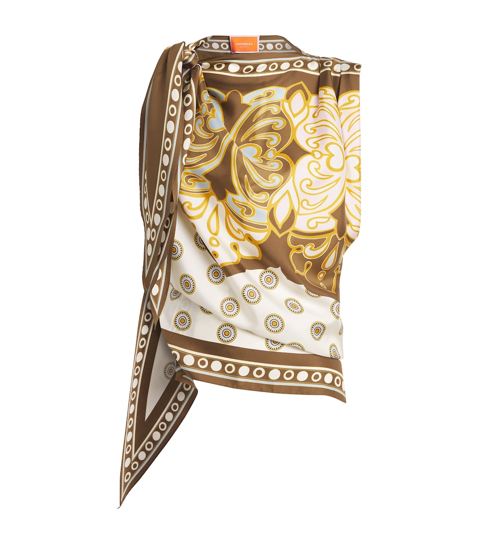 La Doublej Womens Silk Foulard Top Cocoon