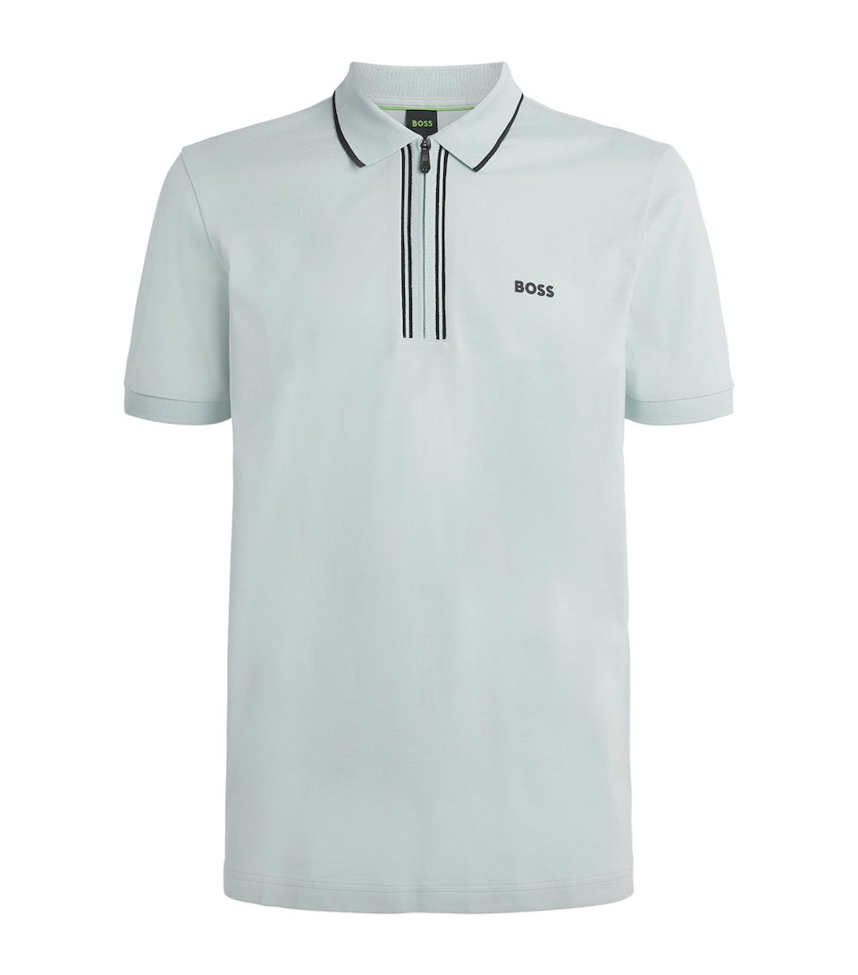 BOSS Mens Stretch-Cotton Logo Polo Shirt