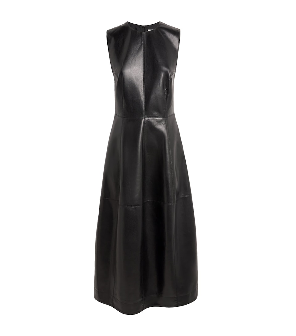 Nanushka Womens Faux Leather Ilesha Midi Dress Black