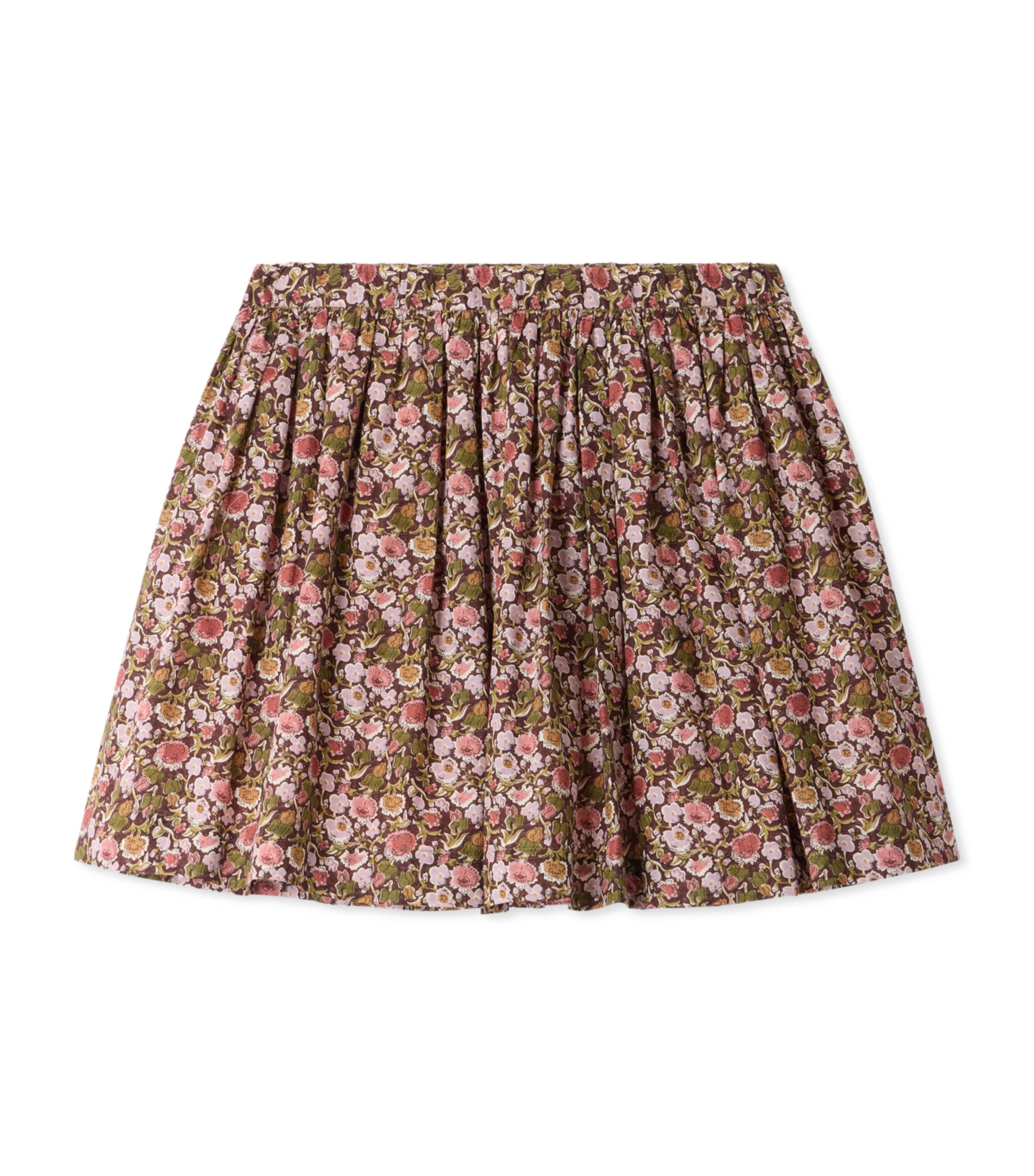 Bonpoint Cotton Floral Print Skirt (4-8 Years) Fl Aubergine