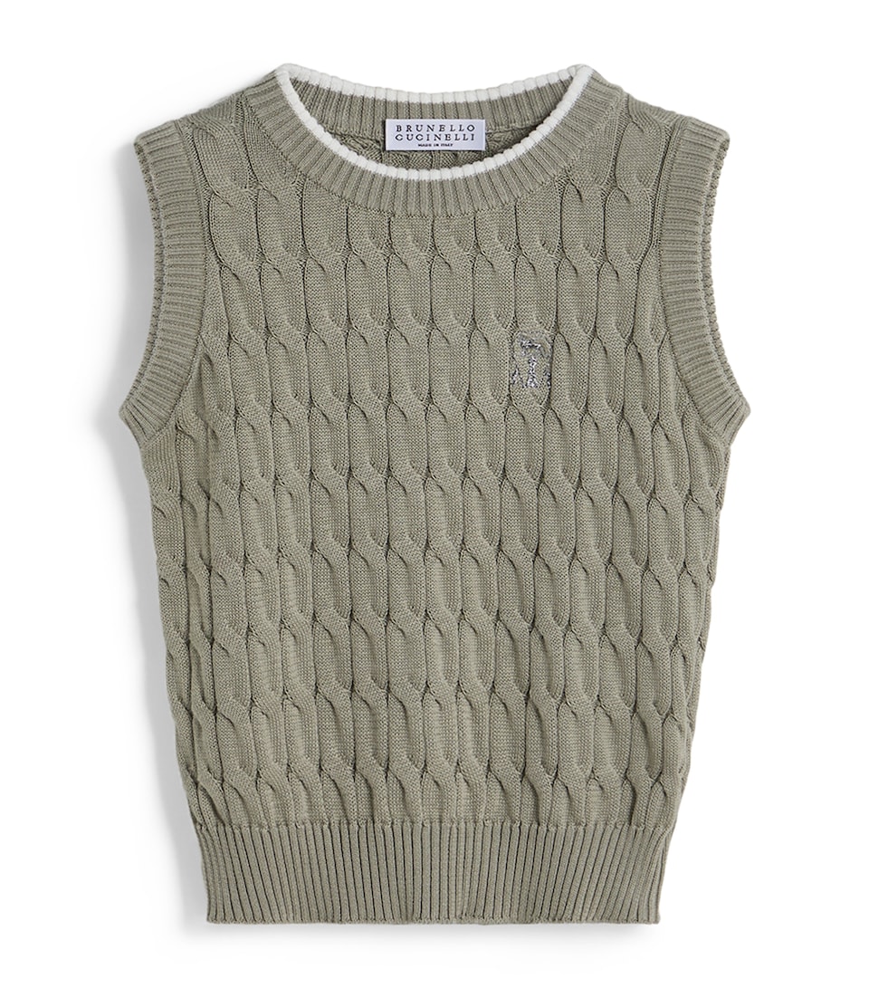 Brunello Cucinelli Kids Cotton Sweater Vest (4-6 Years)