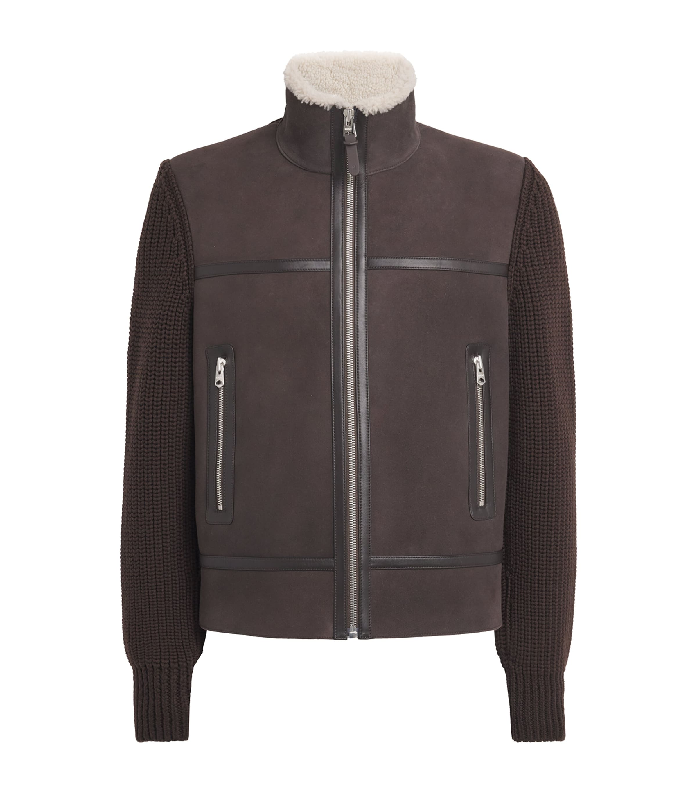 Mackage Mens Merino-Shearling Jonathan Jacket Coffee Natural