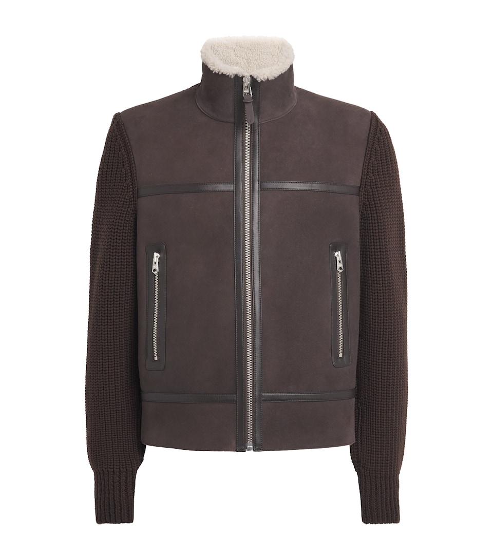 Mackage Mens Merino-Shearling Jonathan Jacket Coffee Natural
