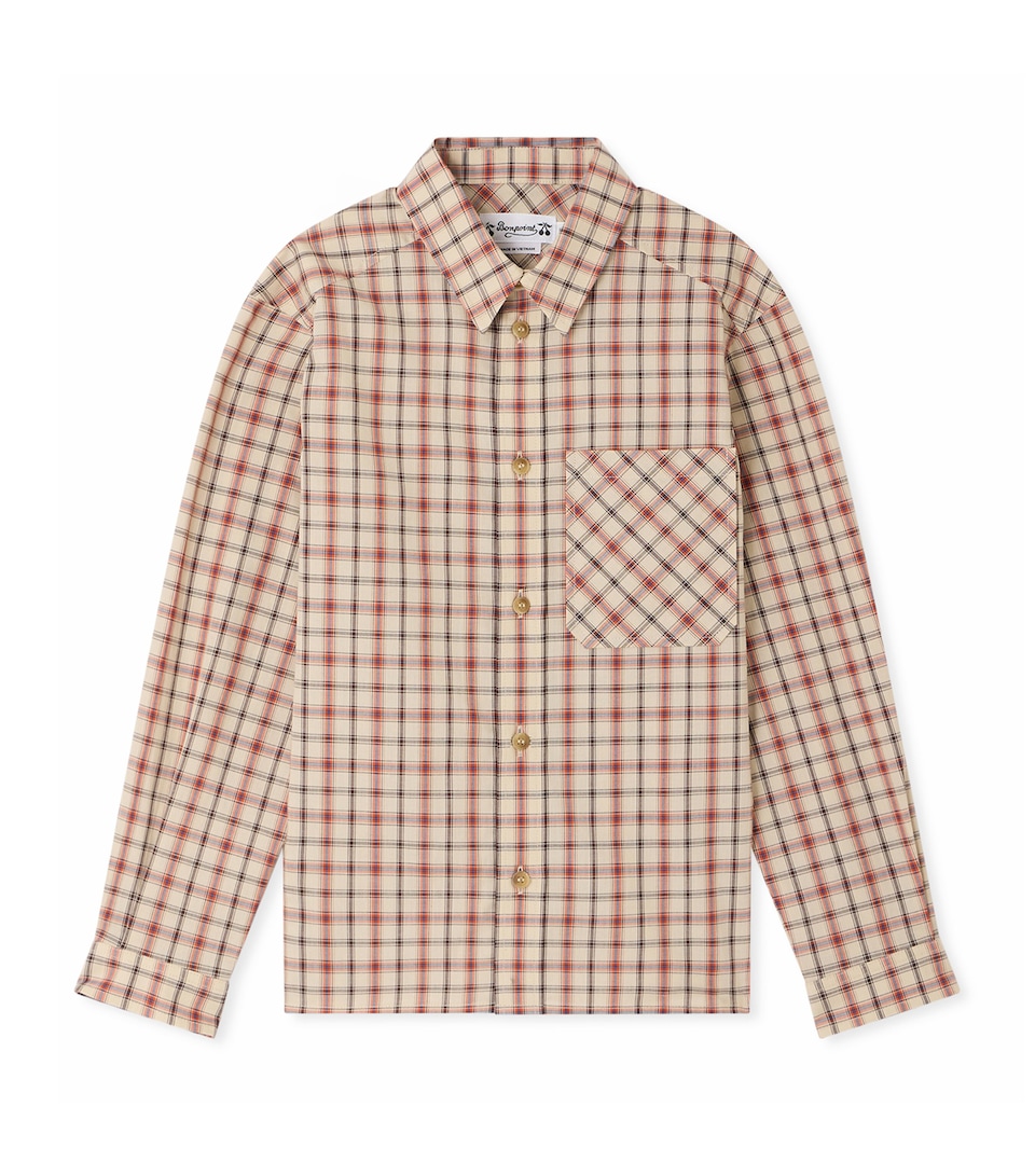 Bonpoint Cotton Check Shirt (4-8 Years) Carreaux Beige