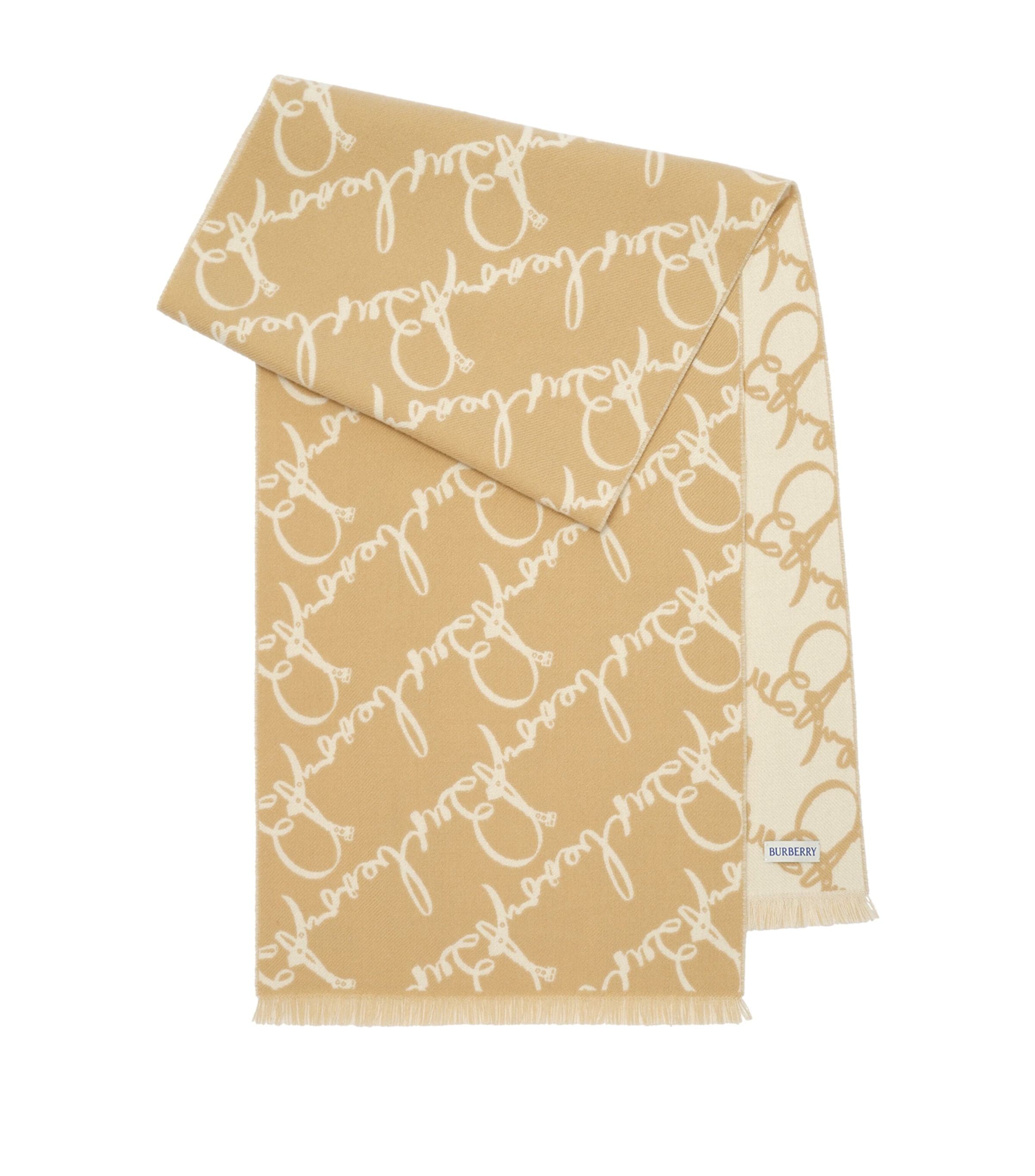 Burberry Wool Belt Logo Scarf Sand/neutral