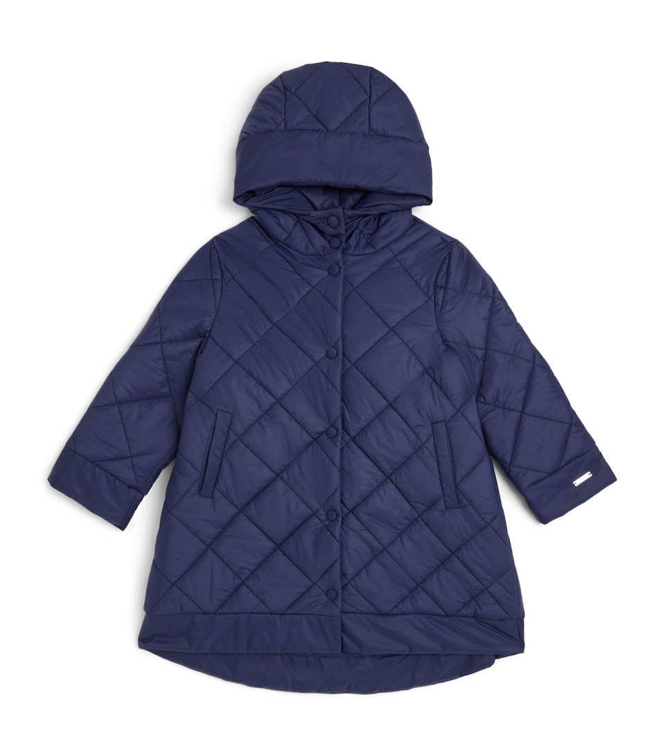 Monnalisa Bow Puffer Jacket (2-12 Years) Blu Scuro