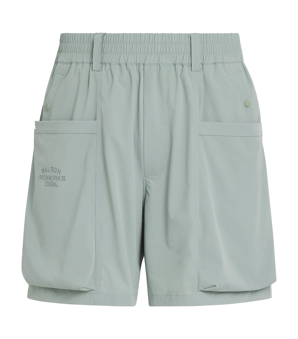 Malbon Mens Division Water-Resistant Shorts Lily Pad