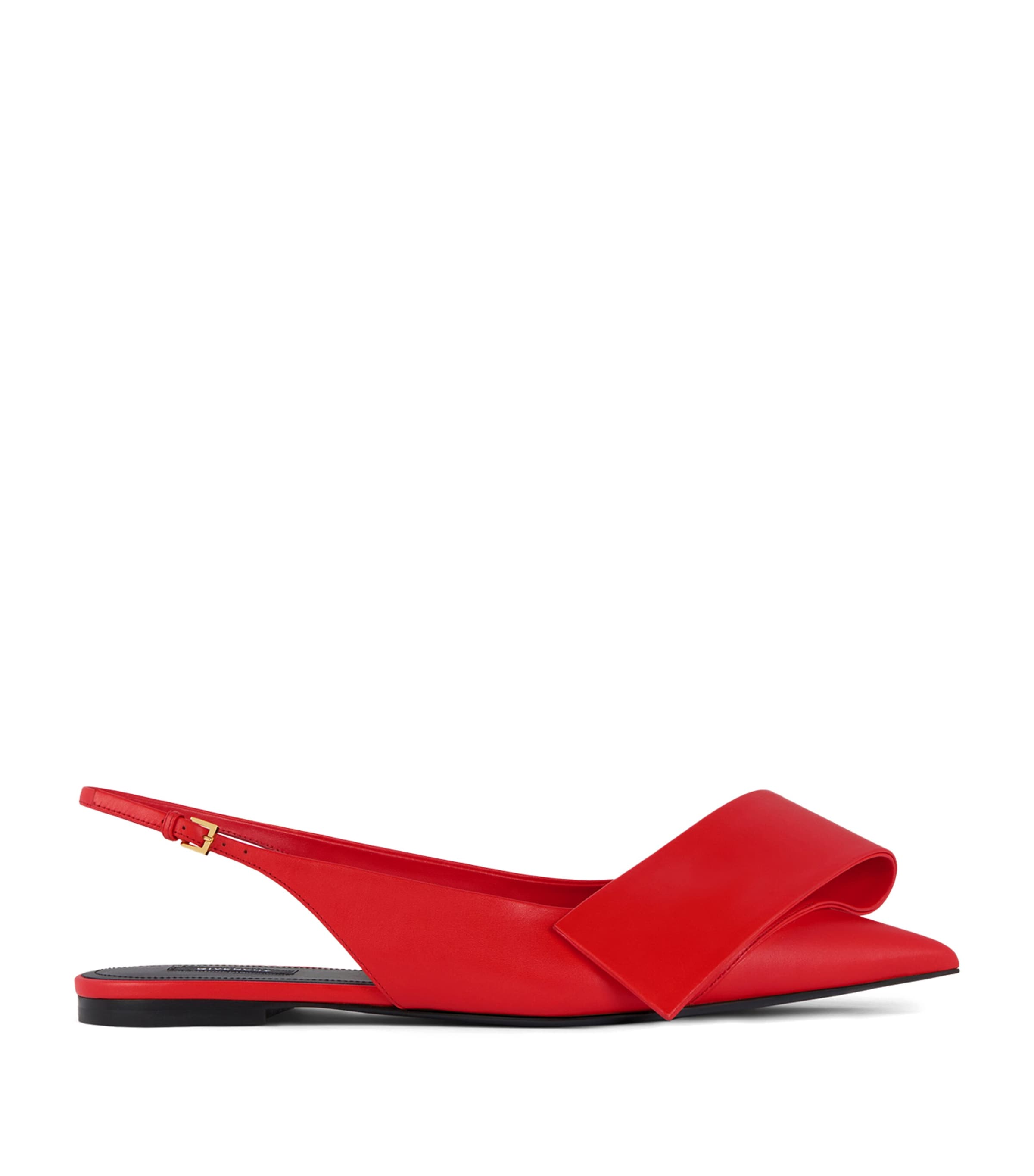 Givenchy Leather Twisted Ribbon Slingback Ballet Flats